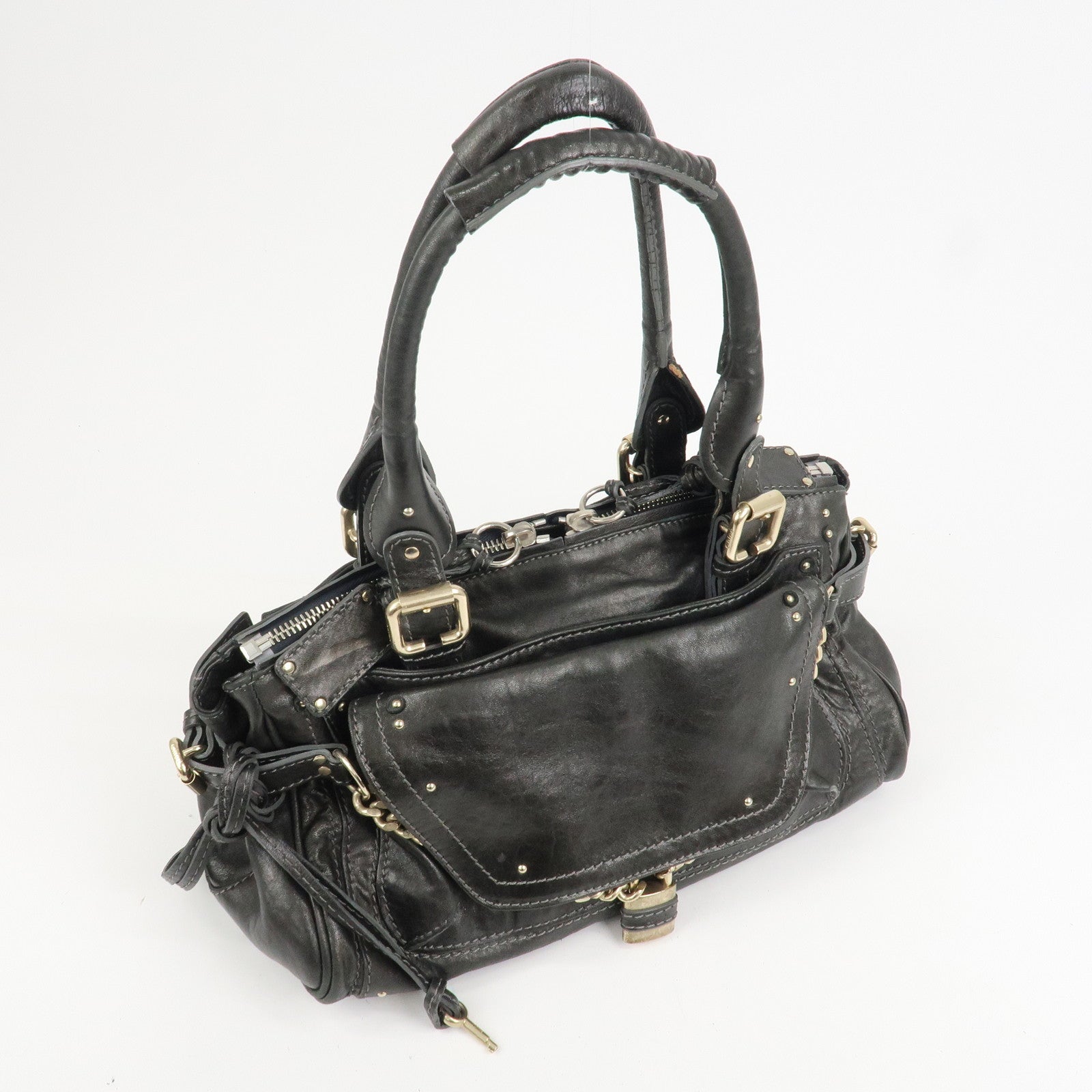 Chloe Paddington Leather Hand Bag Shoulder Bag Black