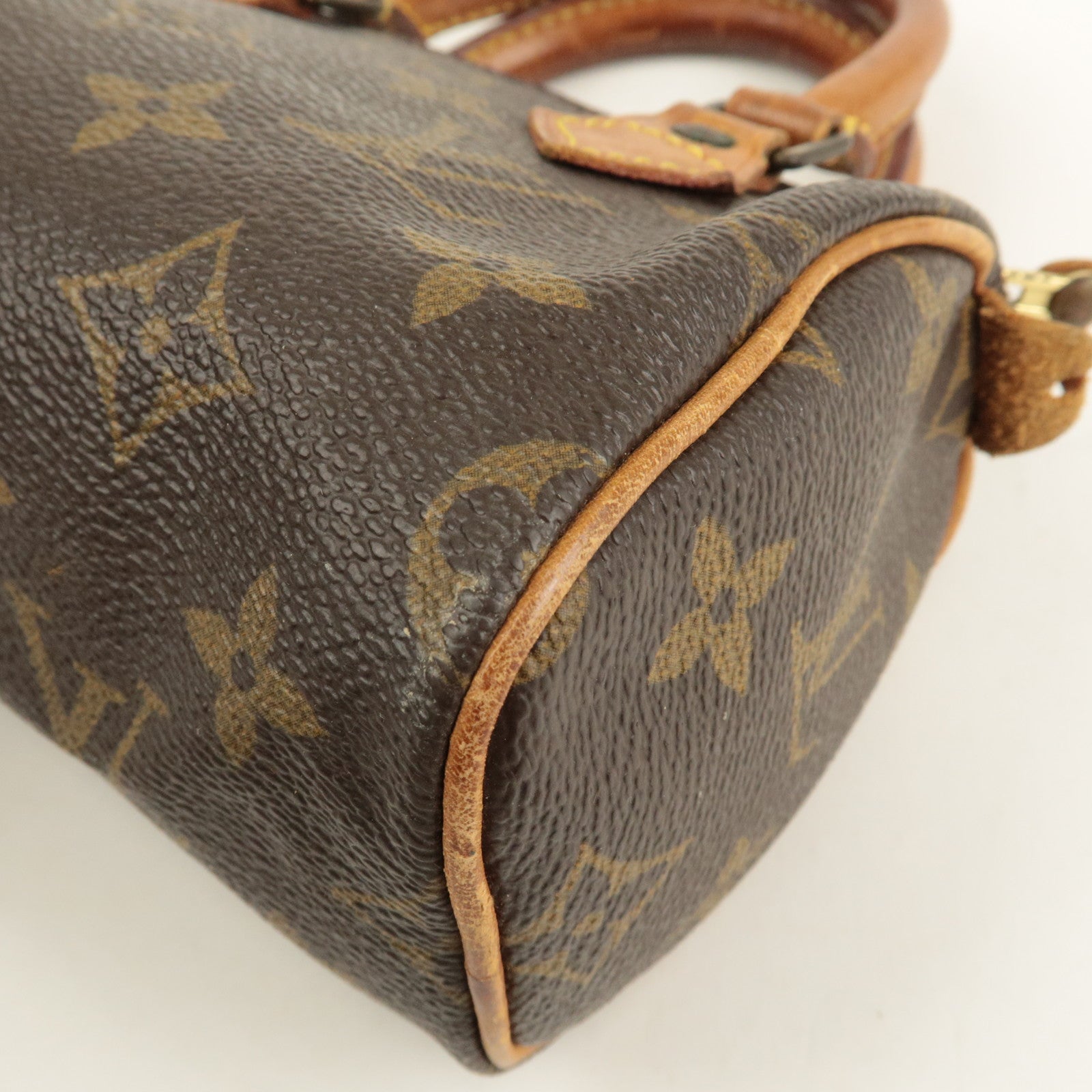 Louis Vuitton Monogram Mini Speedy Hand Bag Brown M41534 Used