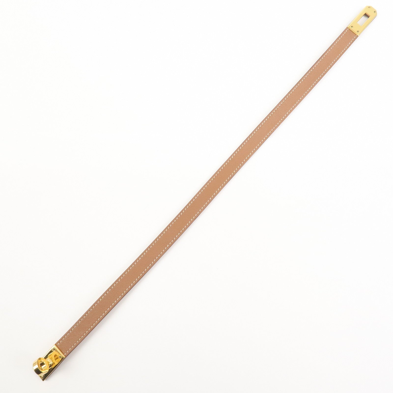 HERMES Mini Kelly Double Tour Bracelet Bangle D Stamped Gold