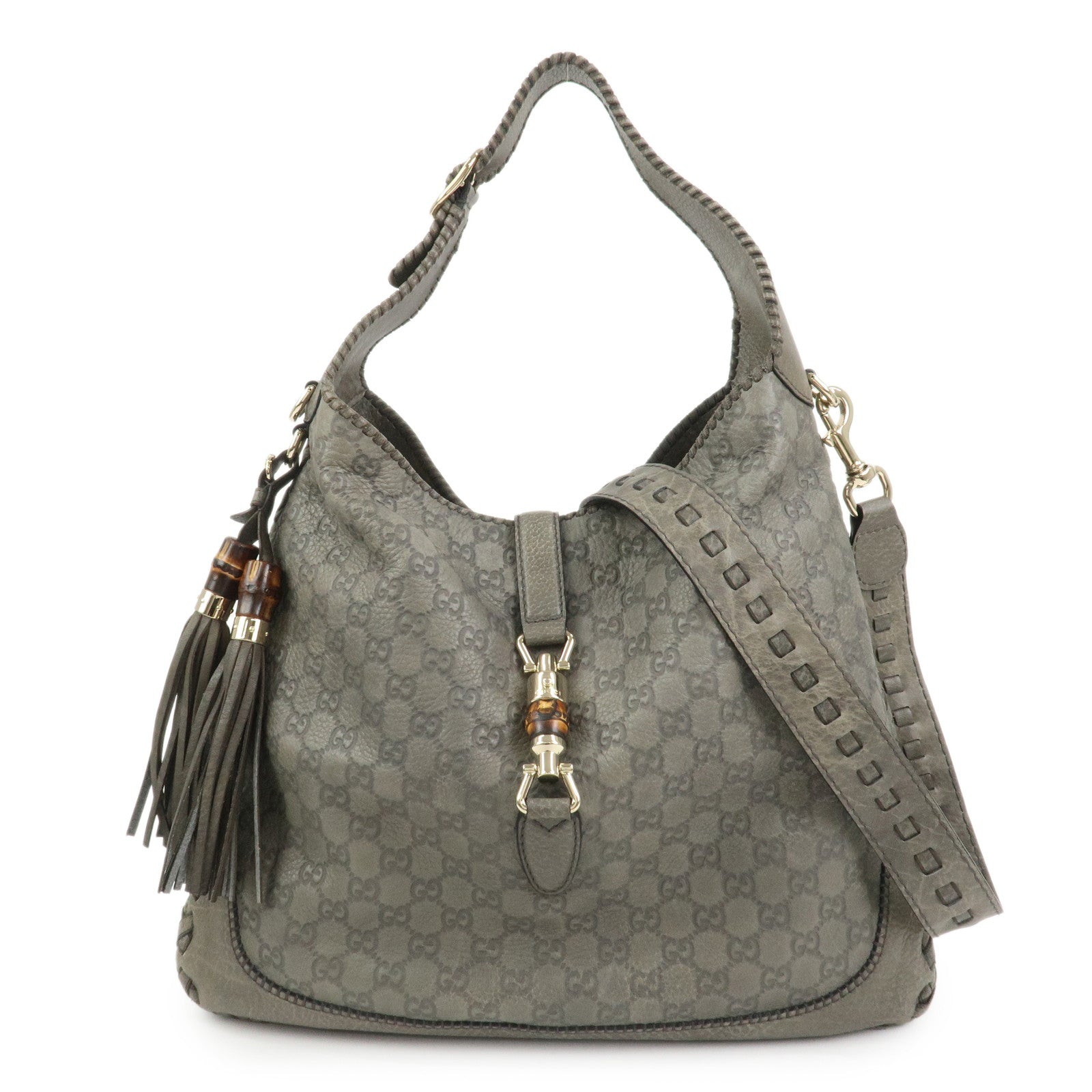 GUCCI Bamboo Guccissima Leather 2Way Bag Hand Shoulder Bag 218491