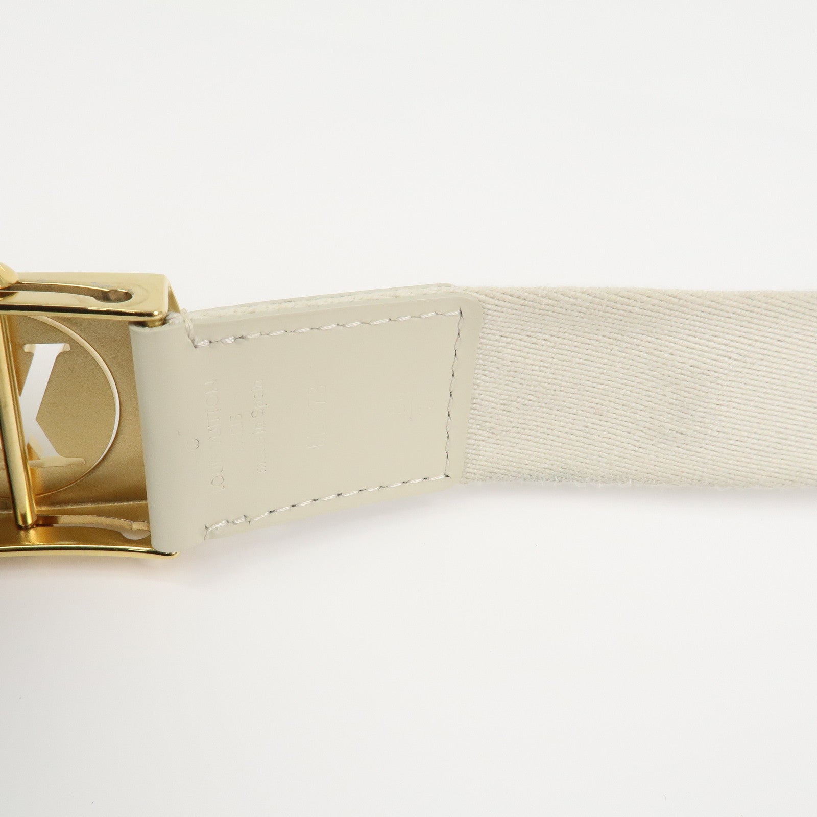 Louis Vuitton Ceinture Fortune Cotton Metal Belt Ivory M6973