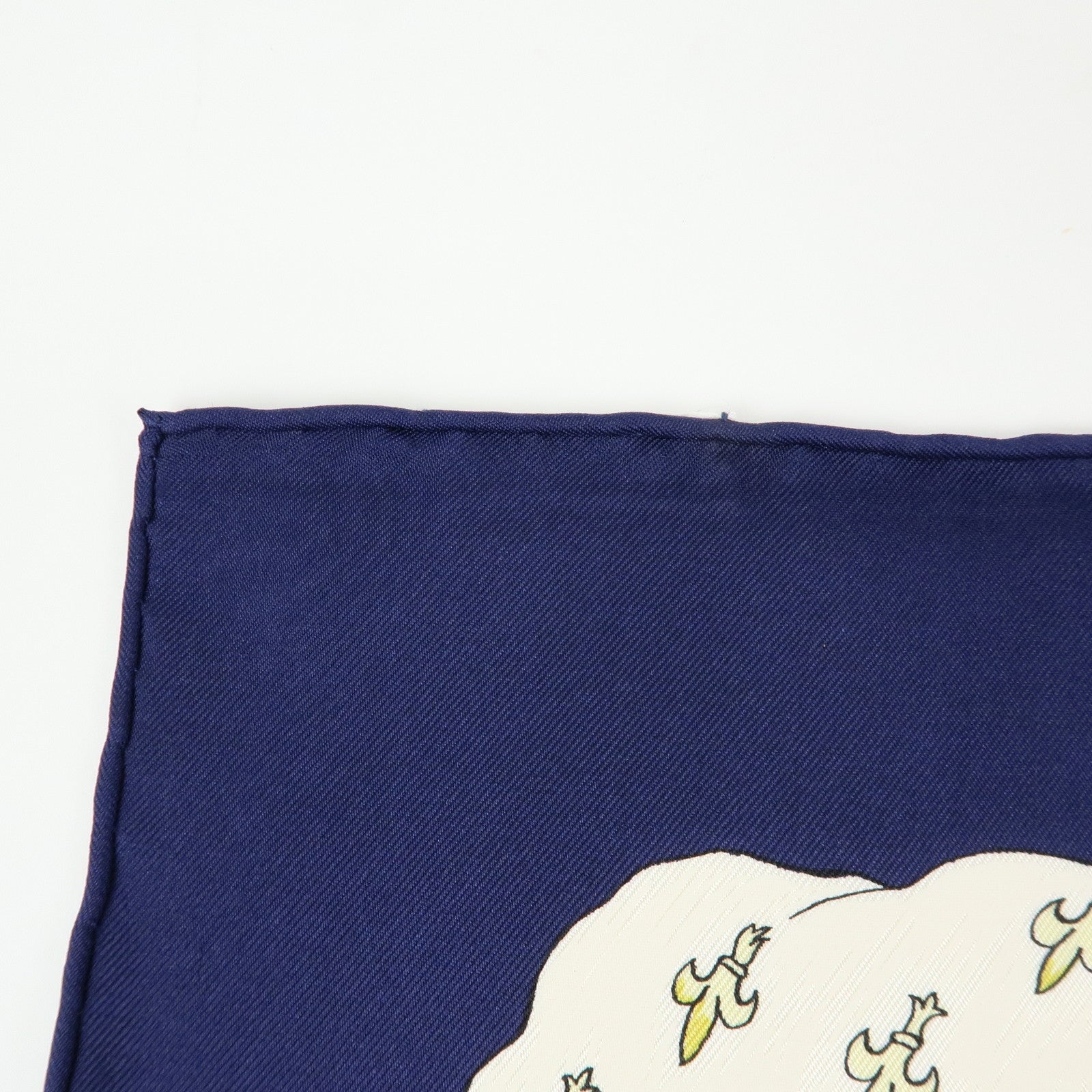 HERMES Carre 90 Silk 100% Scarf PAVOIS Navy Red