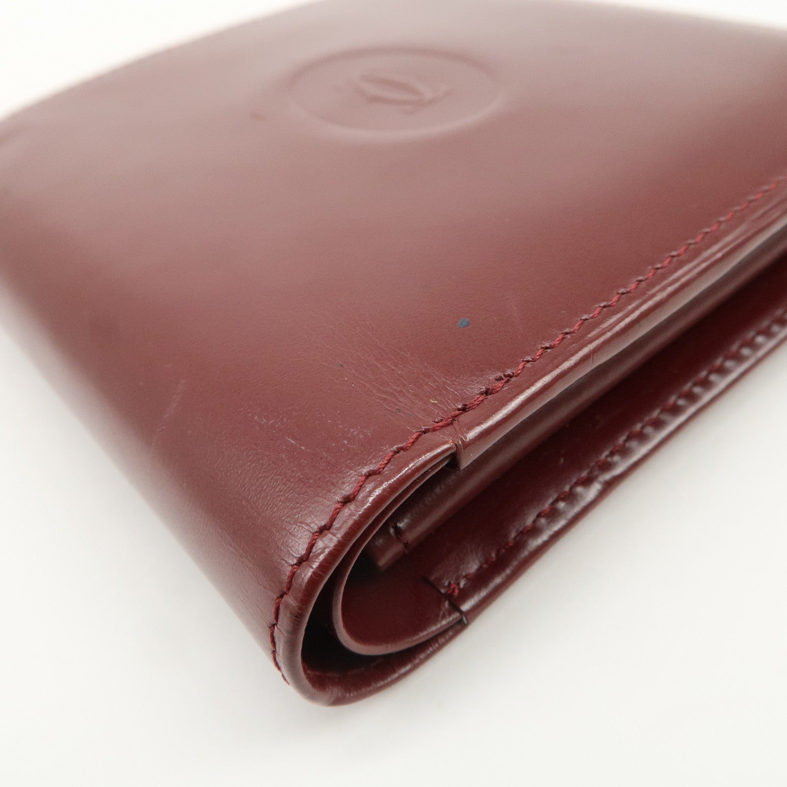 Cartier Must de Cartier Logo Leather Compact Wallet Bordeaux