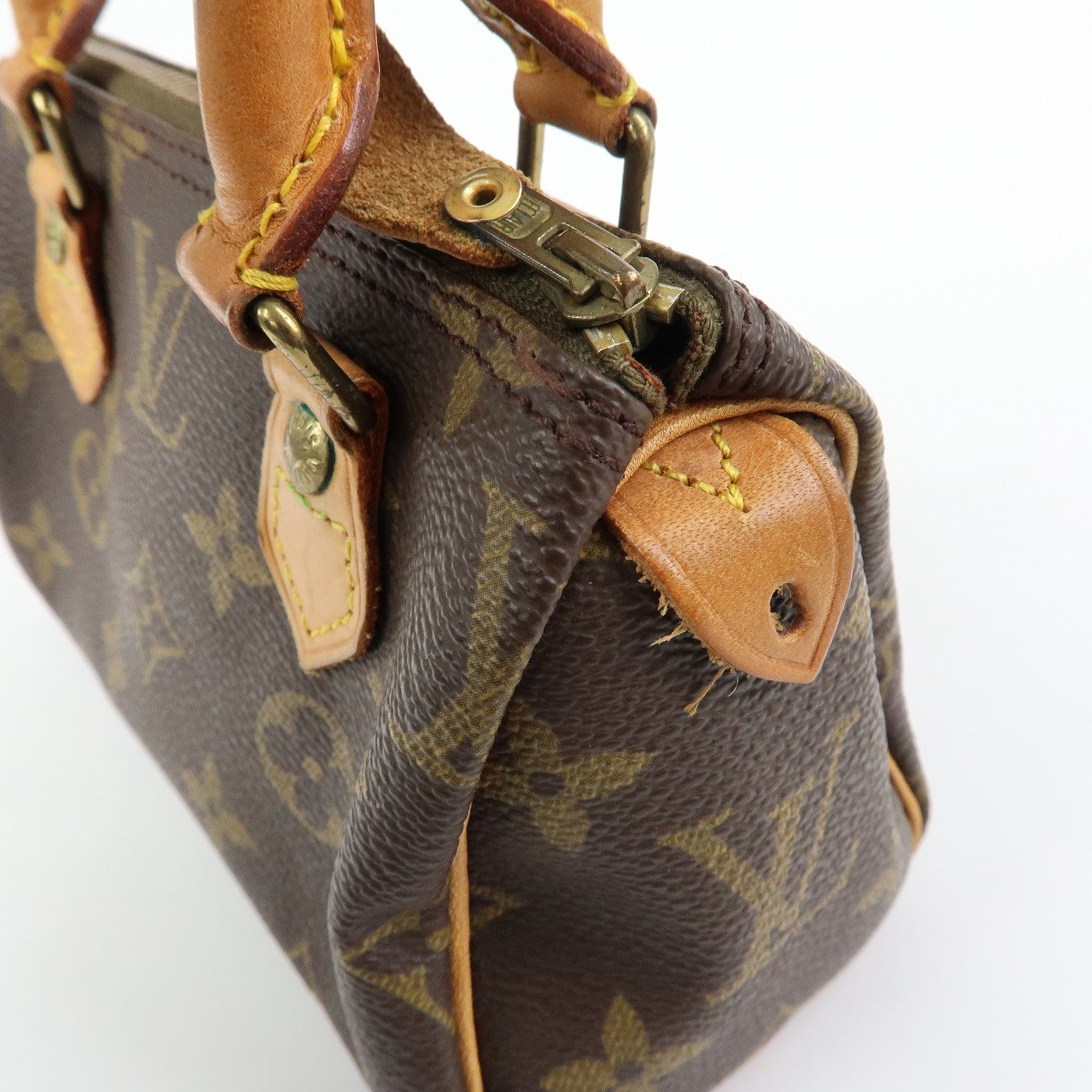 Louis Vuitton Monogram Mini Speedy Hand Bag & Strap Brown M41534