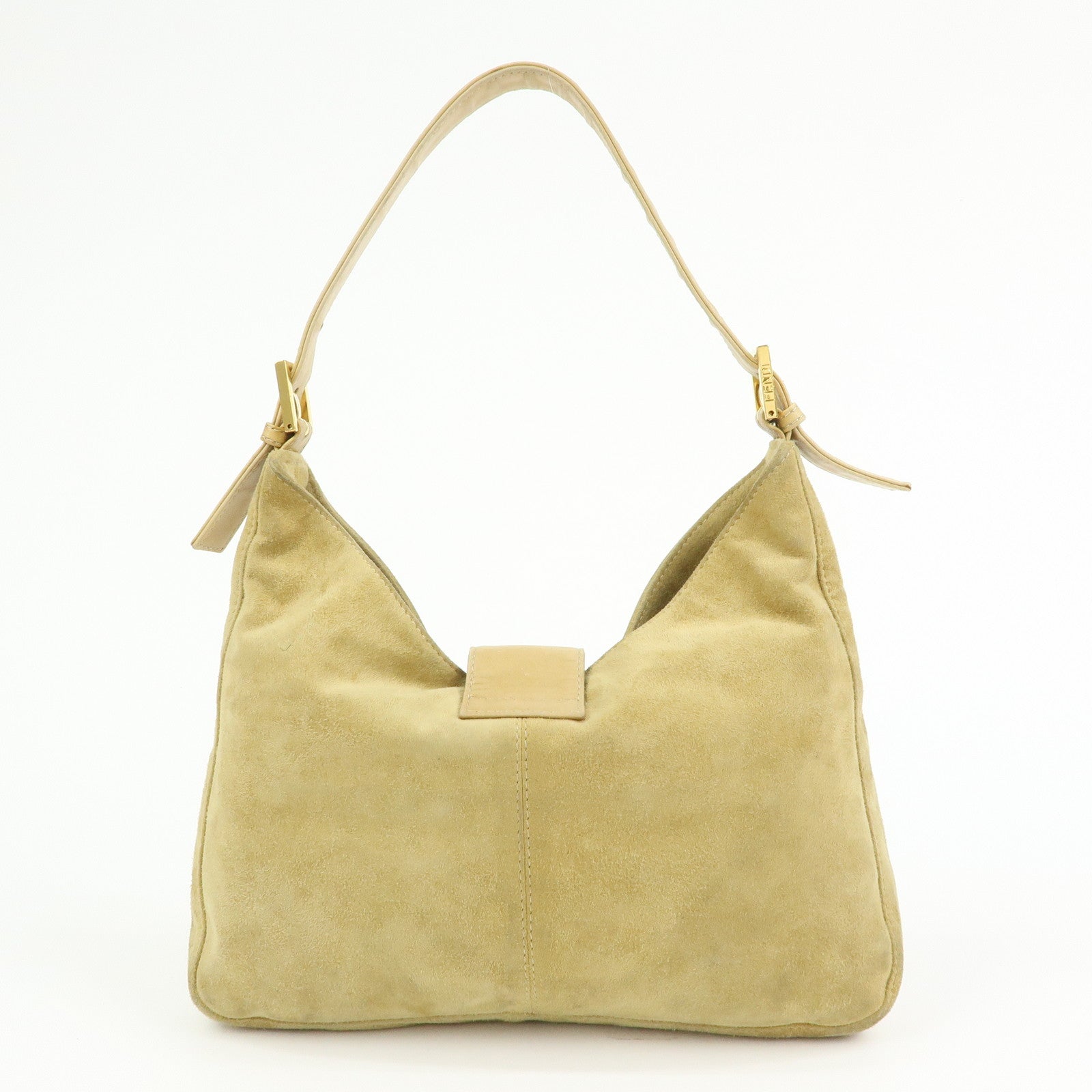 FENDI Suede Leather Shoulder Bag Hand Bag Yellow Beige 26569