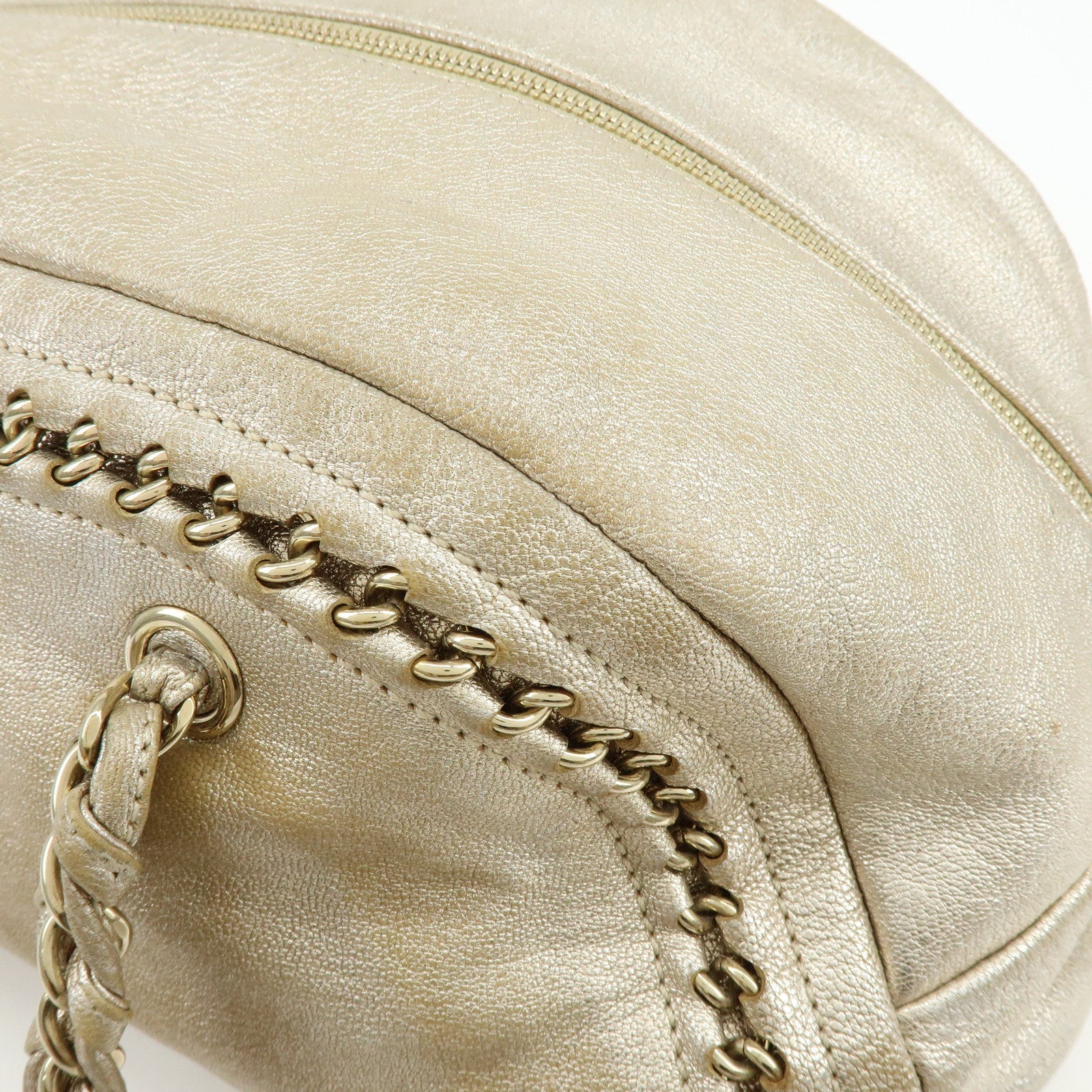 CHANEL COCO Mark Calfskin Boston Bag Shoulder Bag Silver
