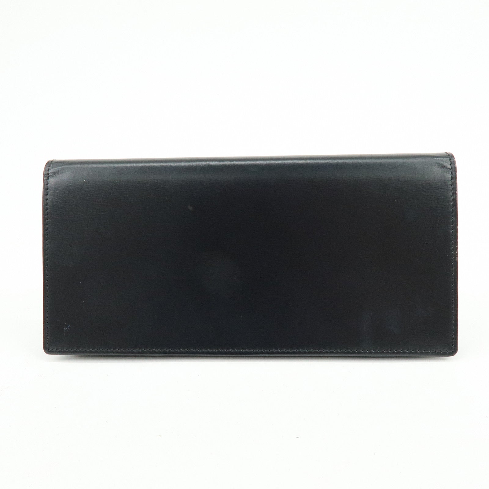 Cartier Pasha Leather Bi-fold Long Wallet Continental Wallet Black