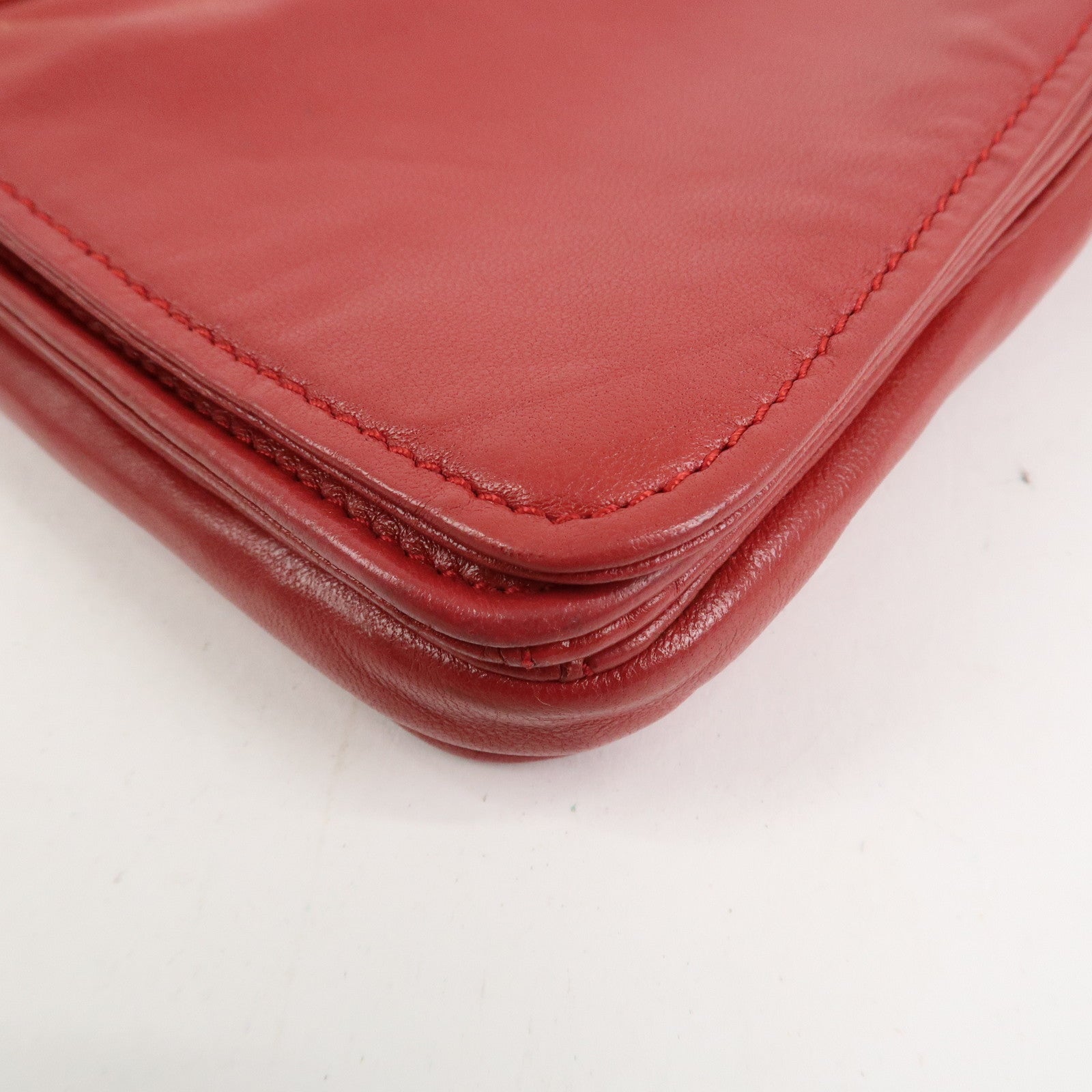 MIU MIU Logo Nappa Leather Shoulder Bag Crossbody Bag Red