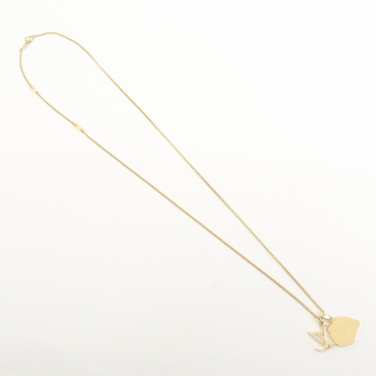 Louis Vuitton Metal Collier Map LV Initial City Necklace M68261