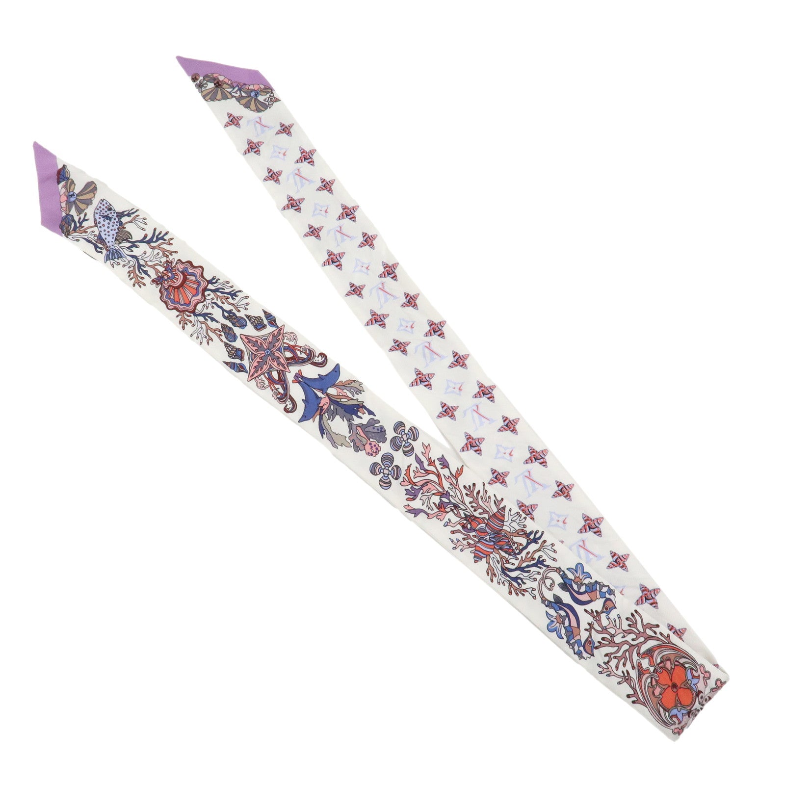 Louis Vuitton Sea of Love Bandeau BB Silk 100% Scarf White M73873