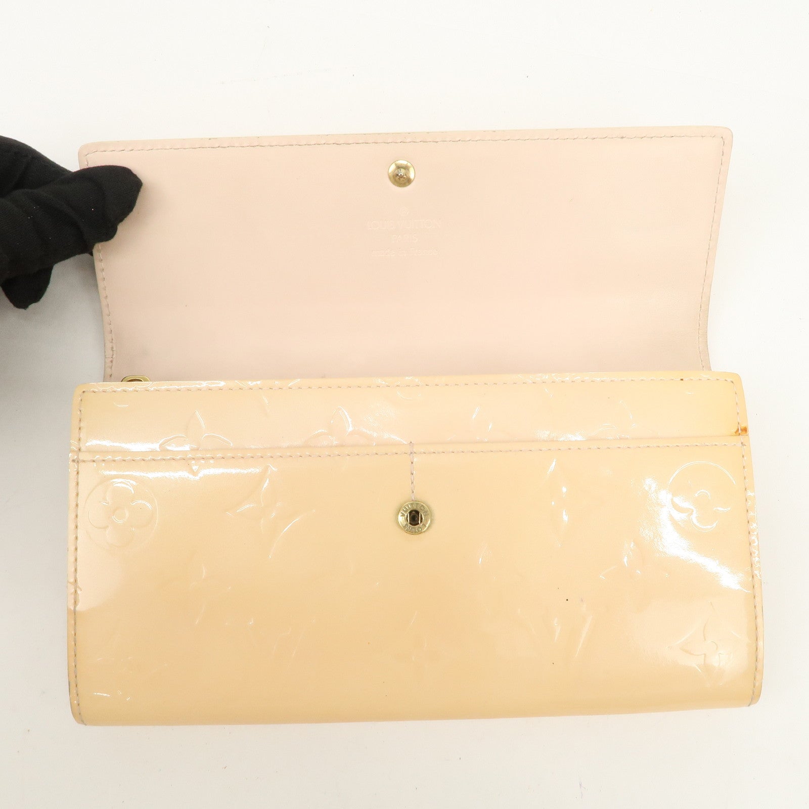 Louis Vuitton Monogram Vernis Set of 2 Long Wallet Red Pink Used