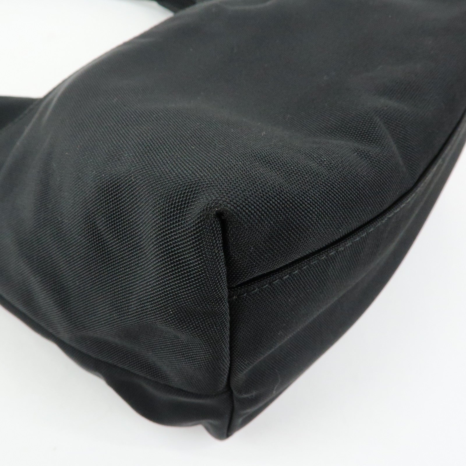 GUCCI Logo Nylon Leather Shoulder Bag Black 001・3386