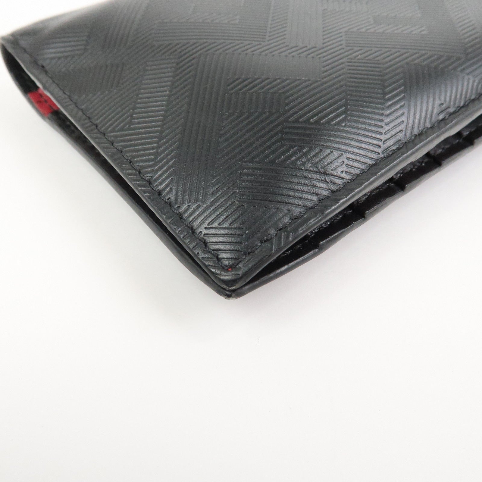 FENDI Shadow Leather Flap Long Wallet Black 7M0355