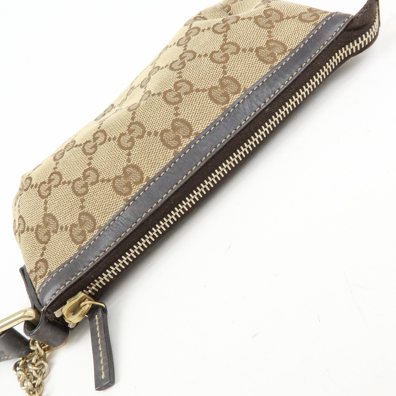 GUCCI Sherry Interlocking G Canvas Leather Mini Clutch Bag 191184