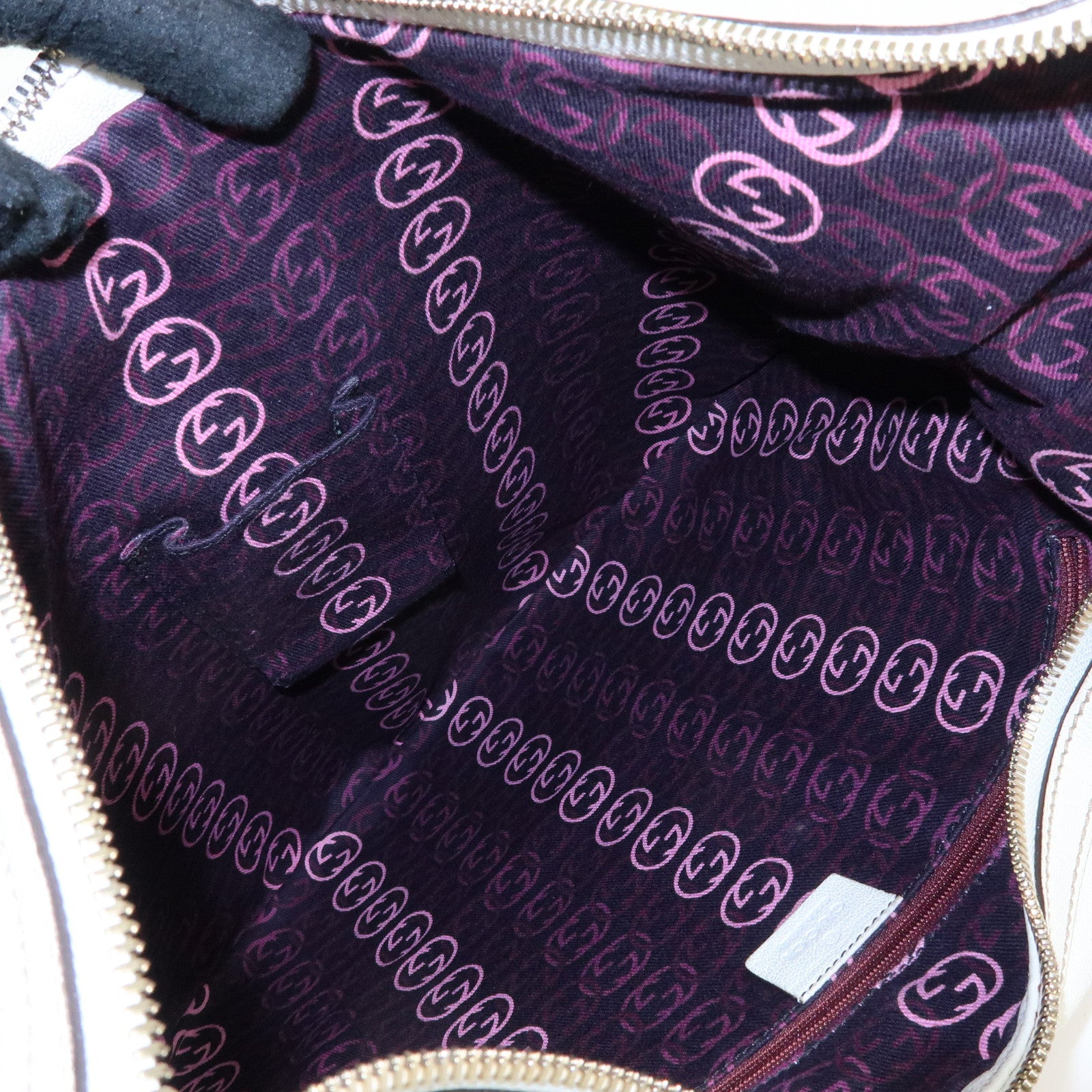 GUCCI Sherry Princy Leather Shoulder Bag Hand Bag White 162882