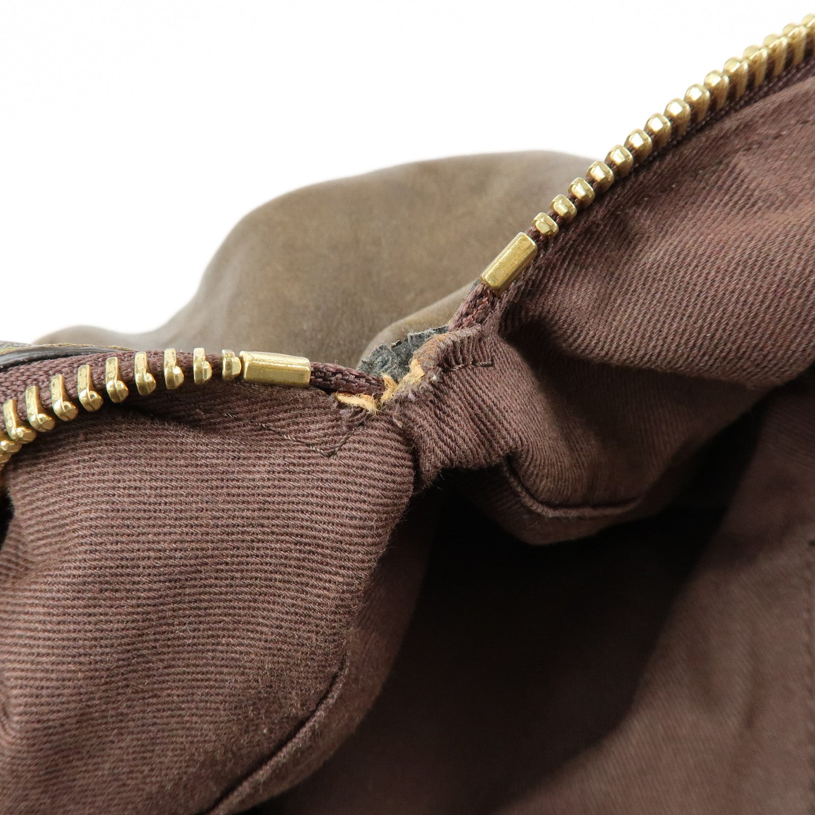 Chloe Leather Patent Leather Boston Bag Shoulder Bag Dark Brown