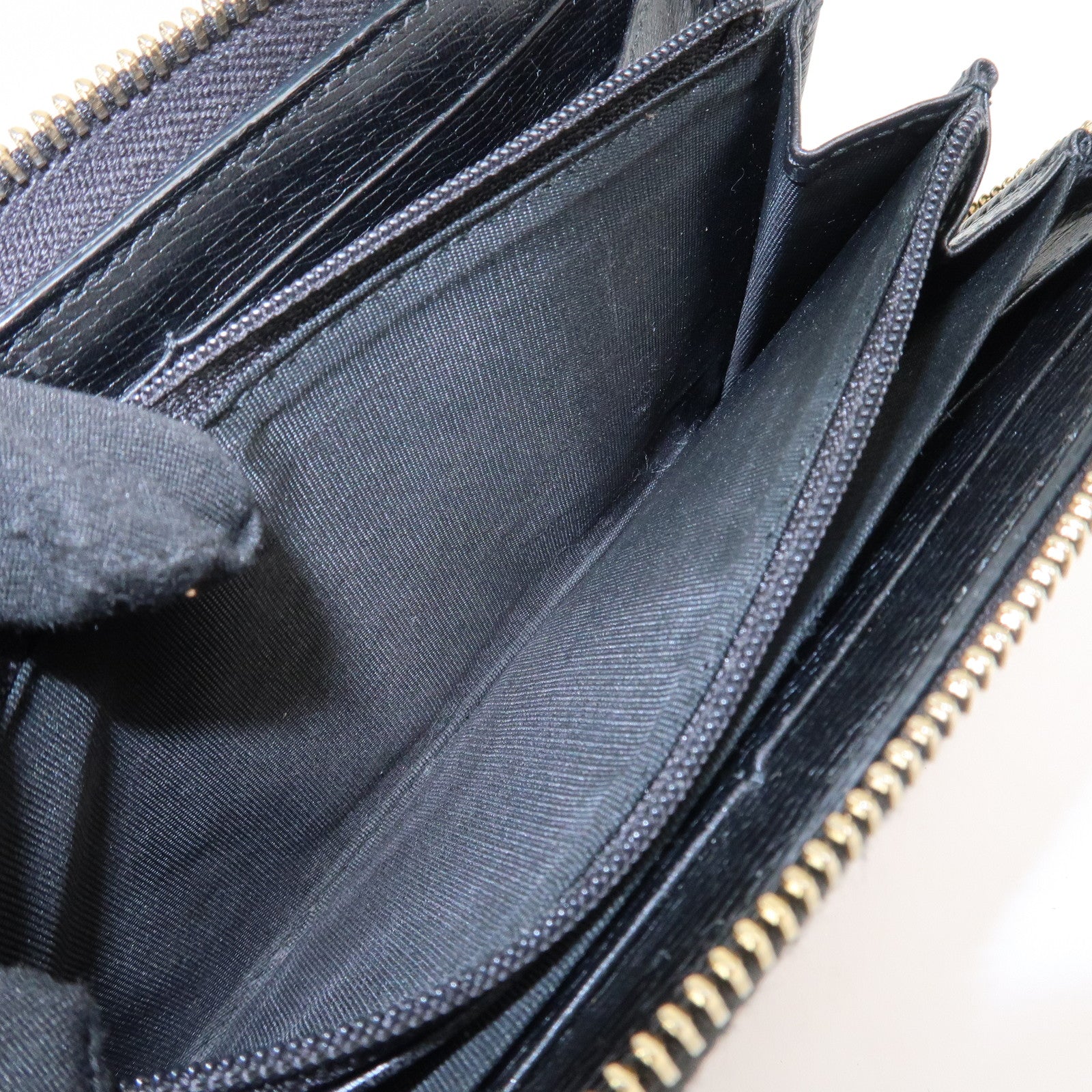 GUCCI Interlocking G Leather Leopard Round Zippy Long Wallet 309705