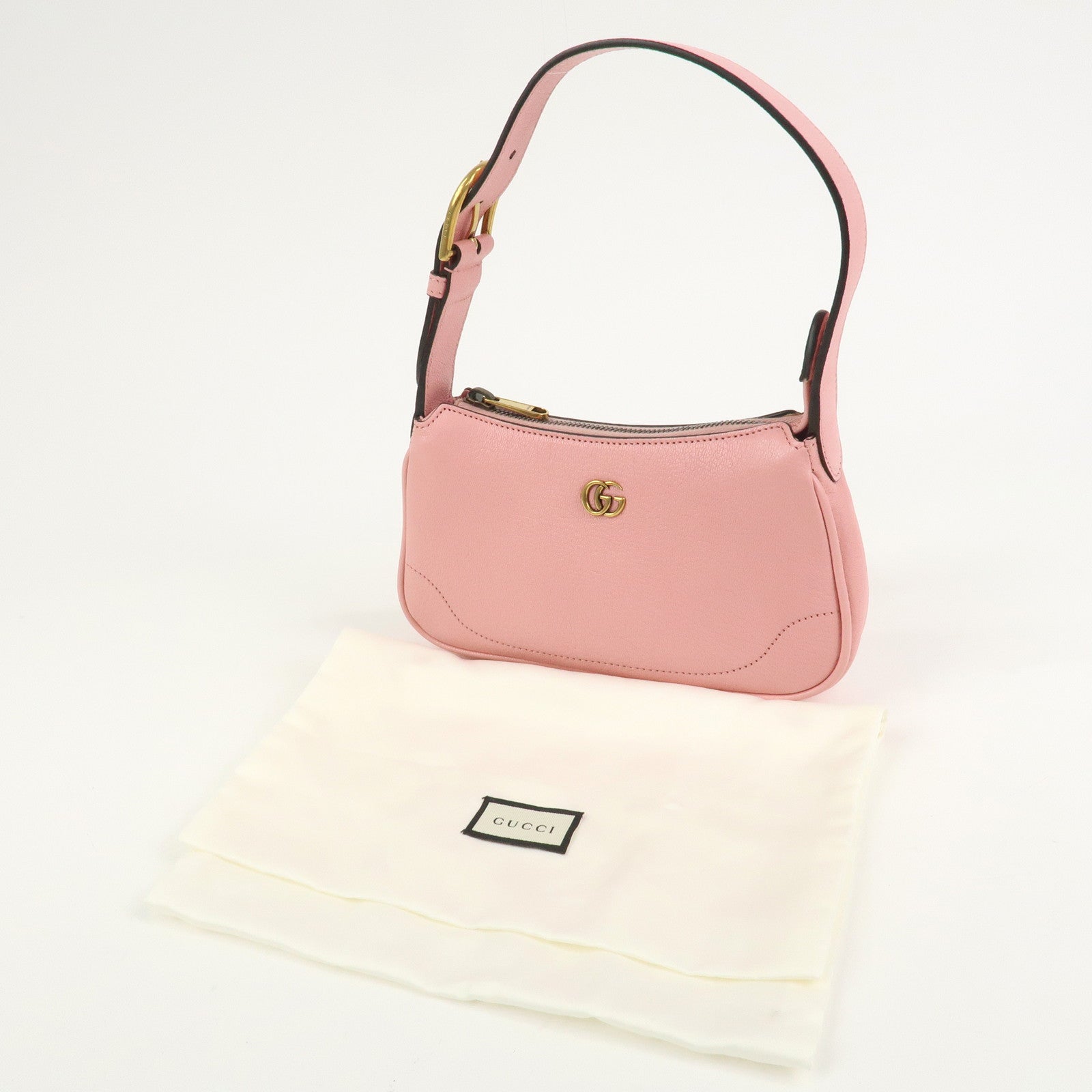 GUCCI GG Marmont Aphrodite Leather Small Hand Bag Pink 739076