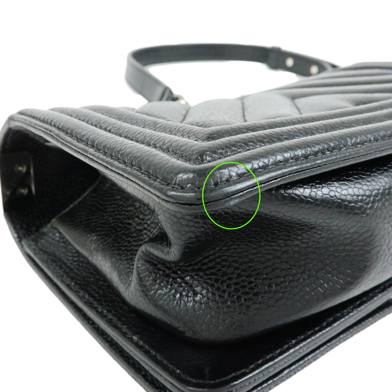 CHANEL Boy CHANEL Caviarskin Chain Shoulder Bag Small Black A67085