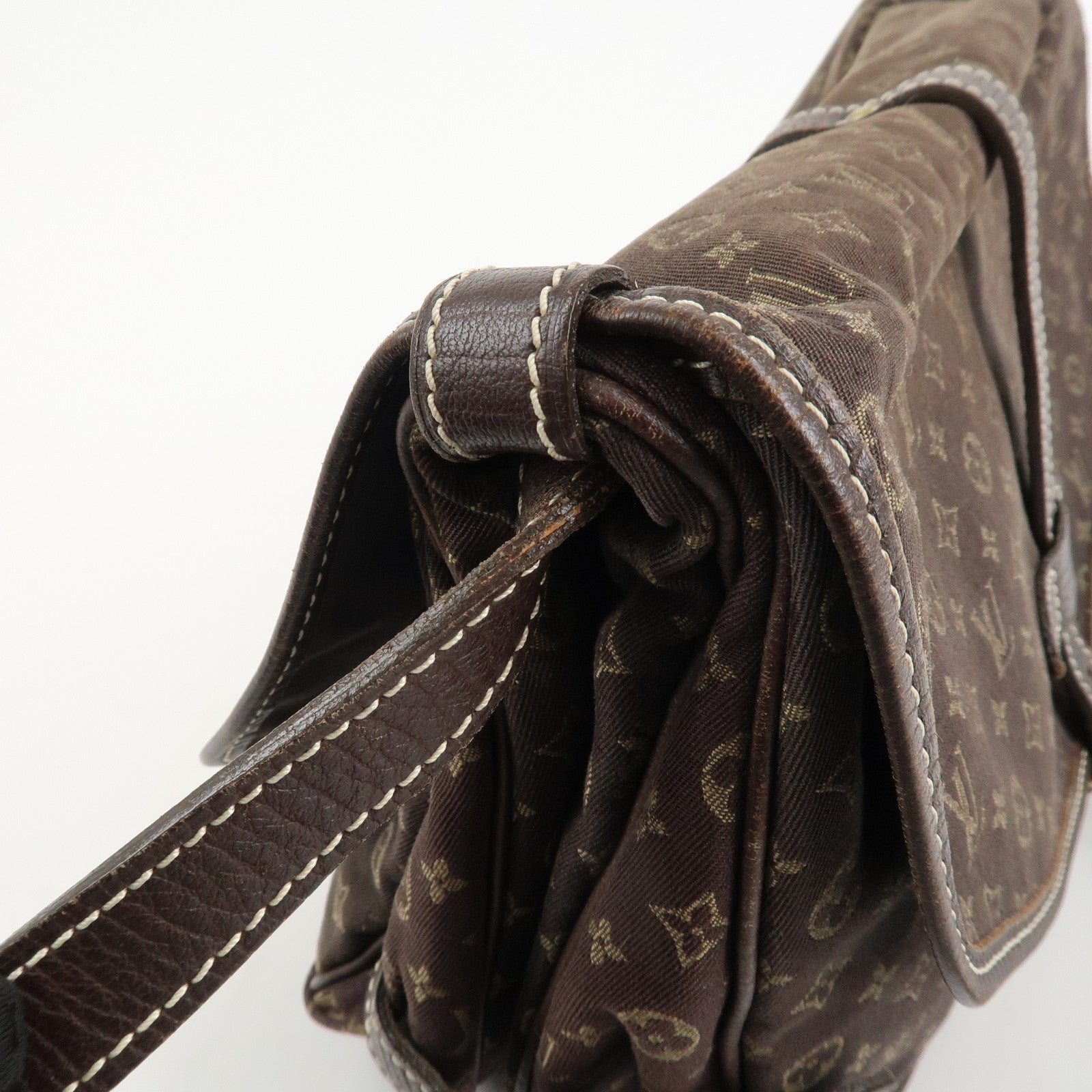 Louis Vuitton Monogram Mini Lin Saumur 30 Shoulder Bag Brown M95227 Used