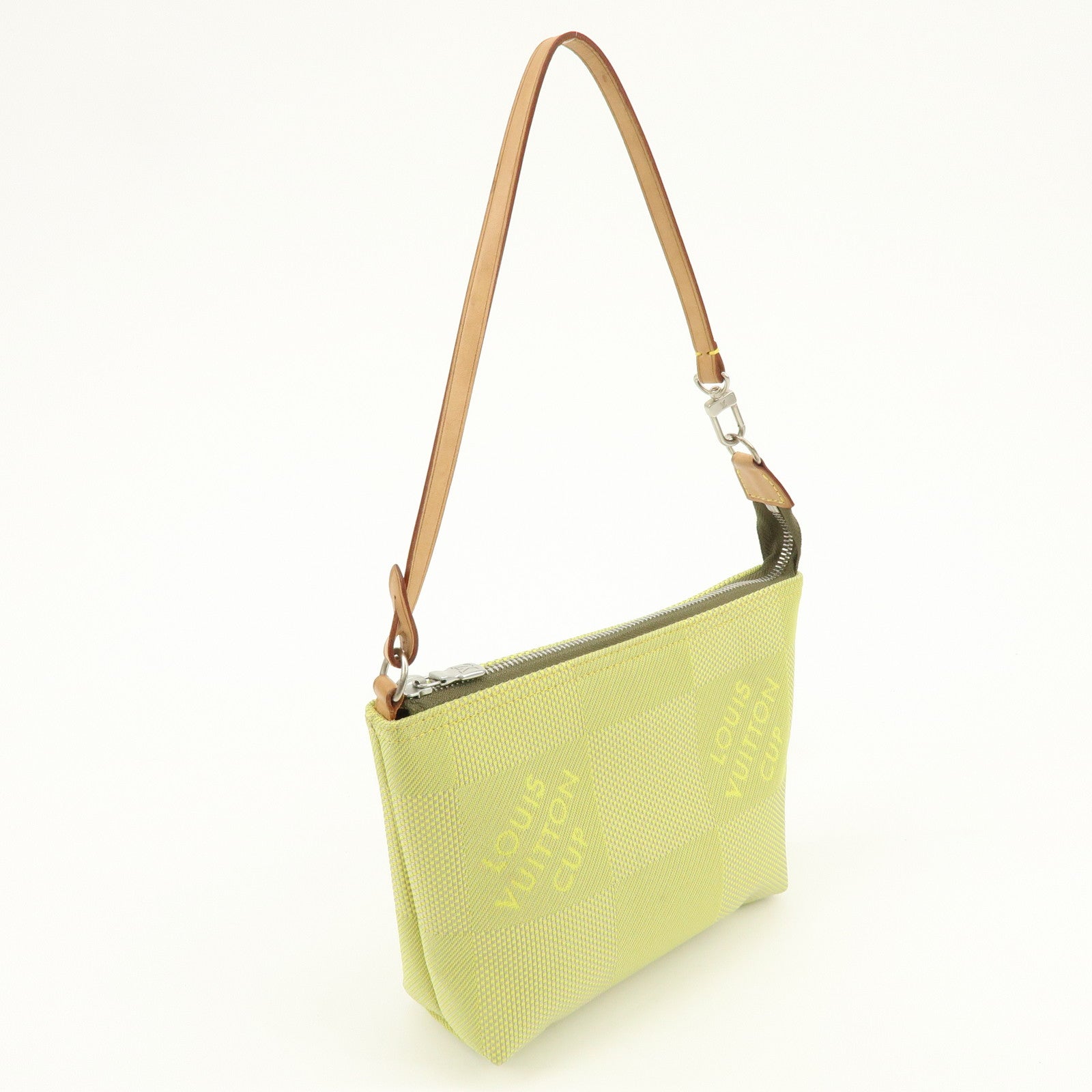 Louis Vuitton Damier Geant LV Cup Canvas Leather Pouch Yellow