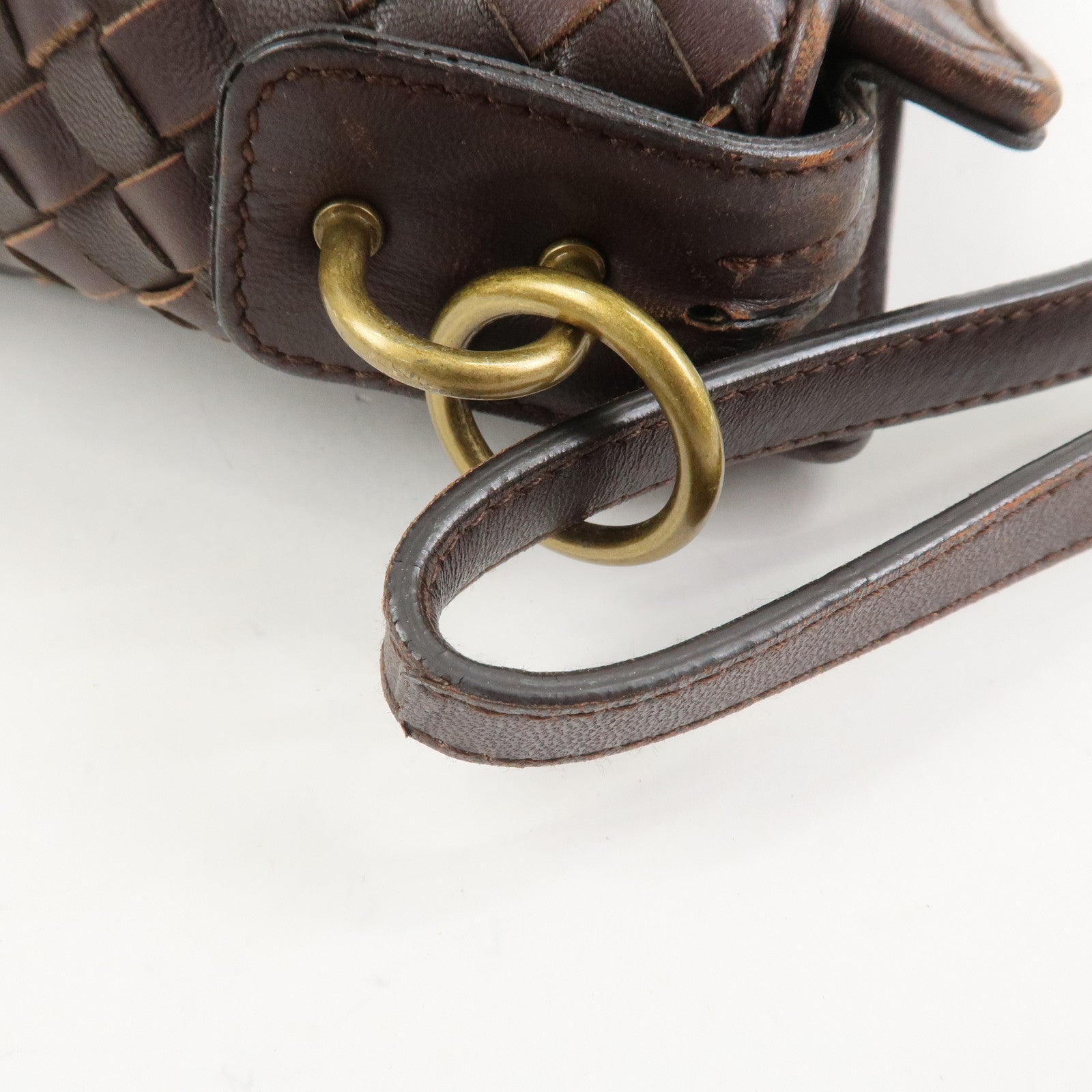 BOTTEGA VENETA Intrecciato Nappa Leather Shoulder Bag Brown