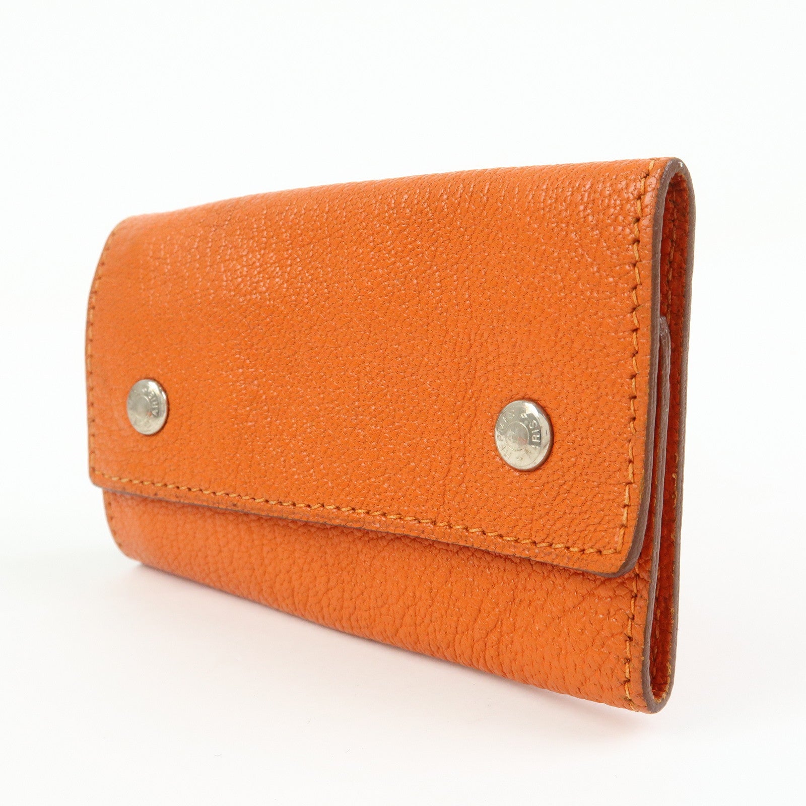 HERMES Sellier Togo Leather 4 Key Case Key Holder □F Stamped Orange
