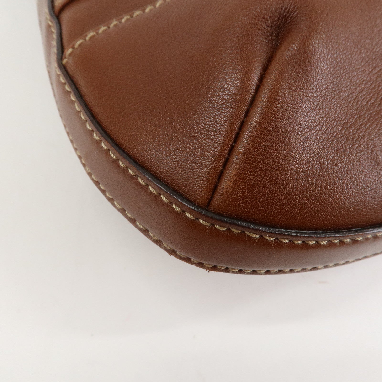 GUCCI Horsebit GG Canvas Leather Shoulder Bag Brown 137386