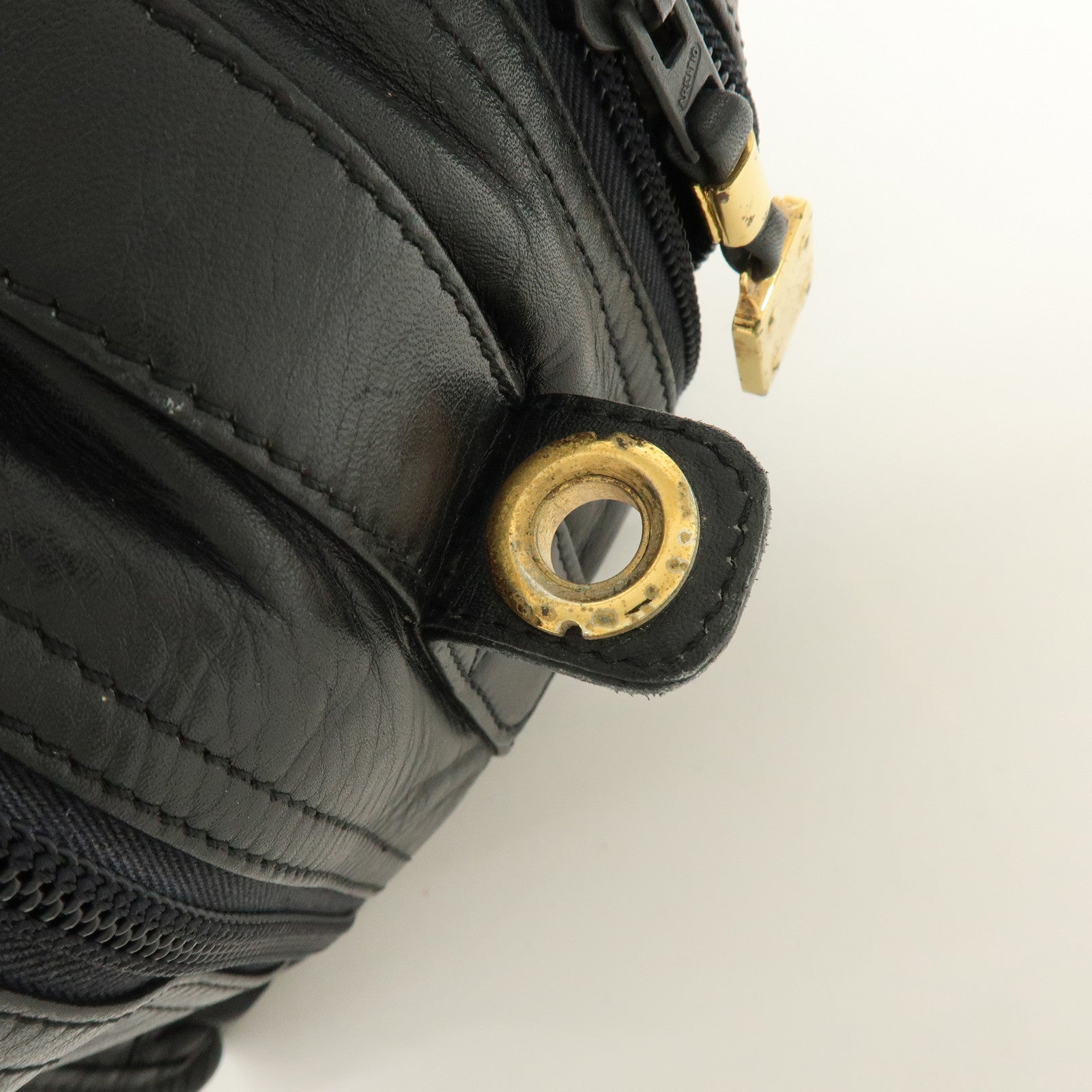 LOEWE Logo Anagram Calf Leather 2Way Hand Shoulder Bag Black