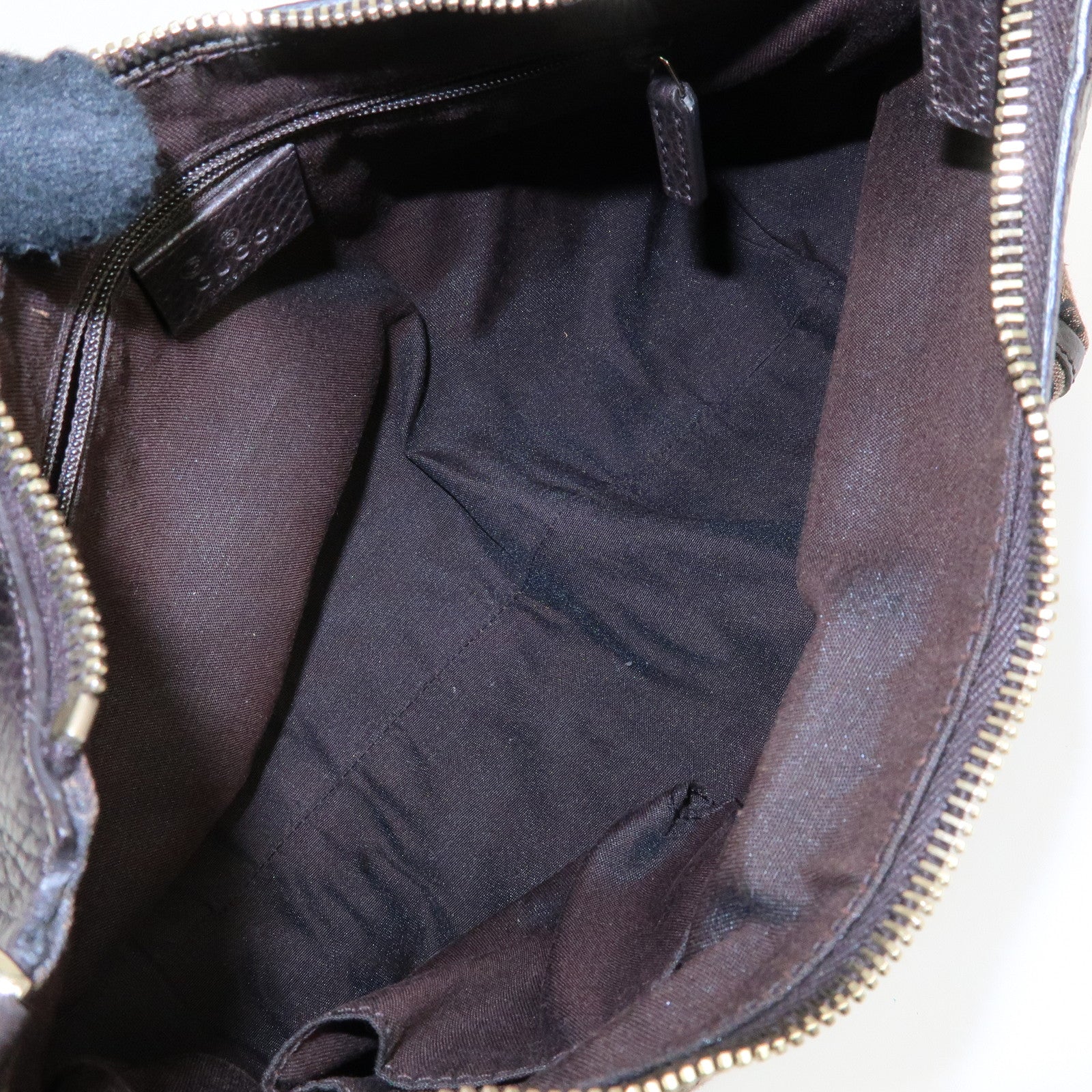 GUCCI Abbey GG Canvas Leather Shoulder Bag Hand Bag Brown 265692