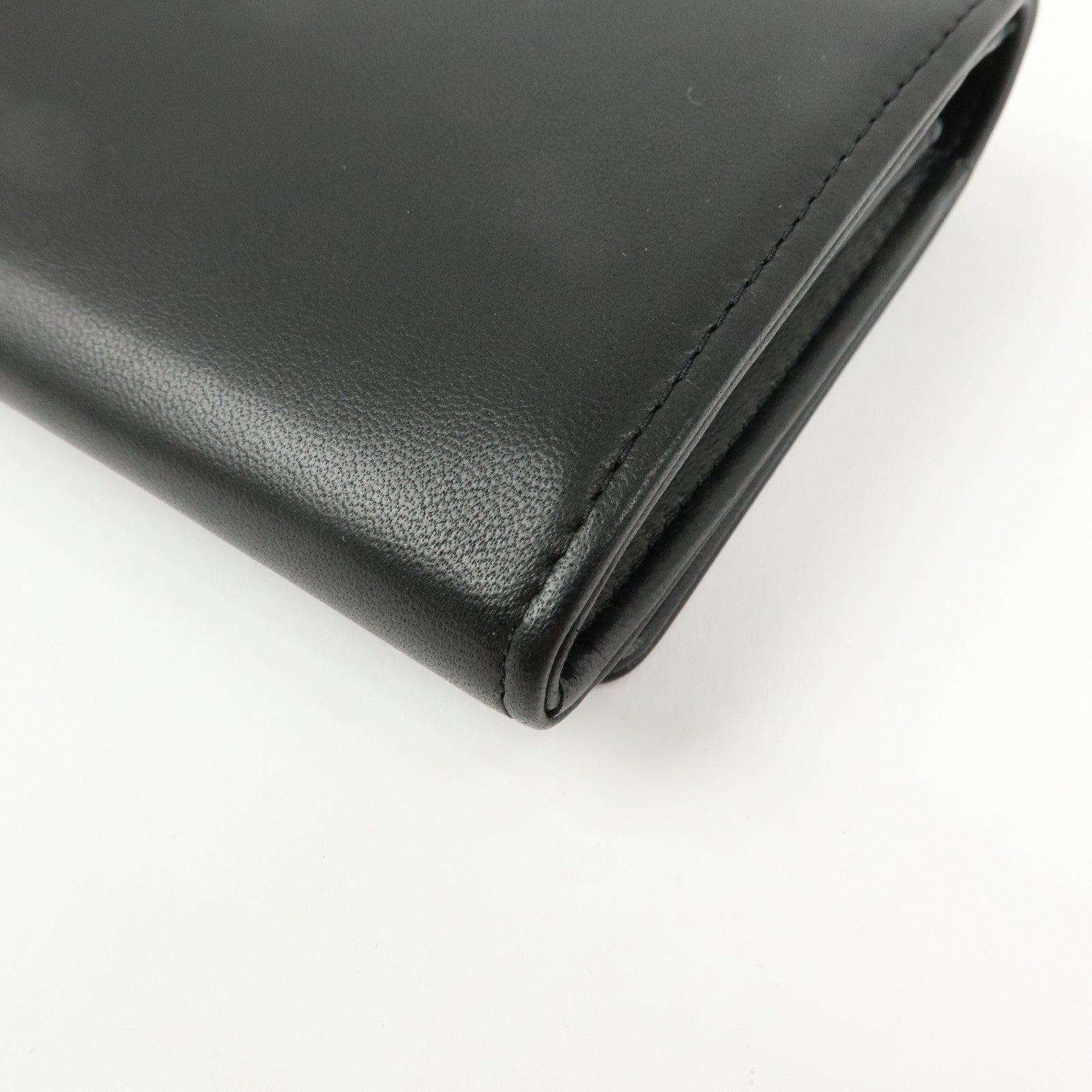 CHANEL Airline COCO Mark Lamb Skin Long Wallet Black A80896