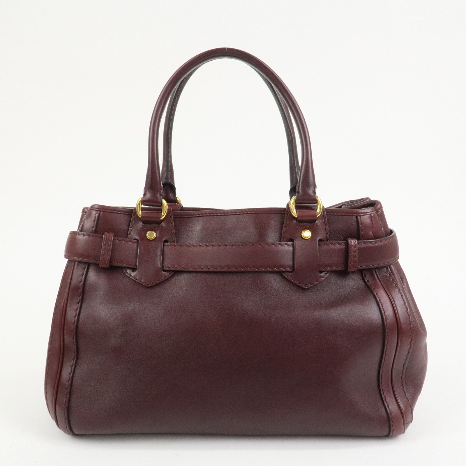 GUCCI GG Running Leather Tote Bag Hand Bag Wine Red 247183