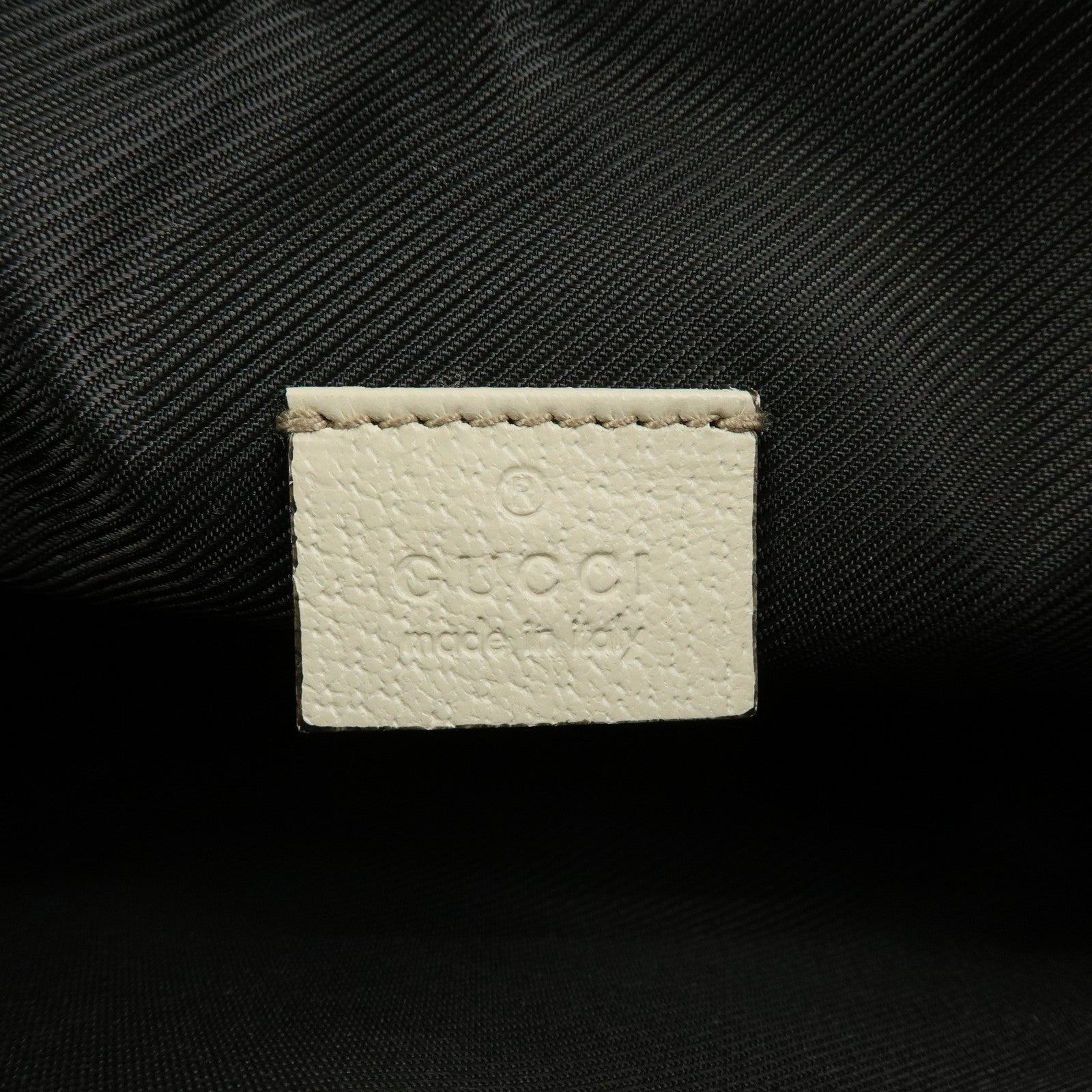 GUCCI GG Canvas Leather Accessory Pouch Hand Bag Beige White 145750