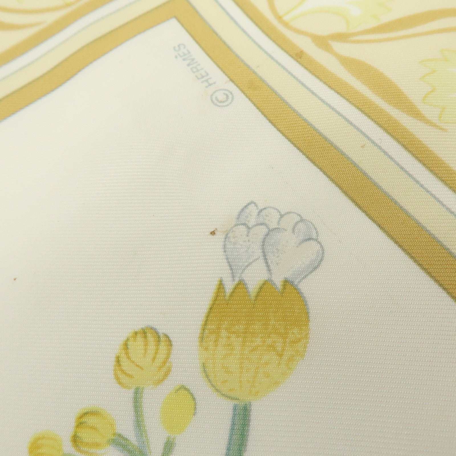 HERMES Carre90 Silk 100% oeillets sauvages et autres caryophyllales