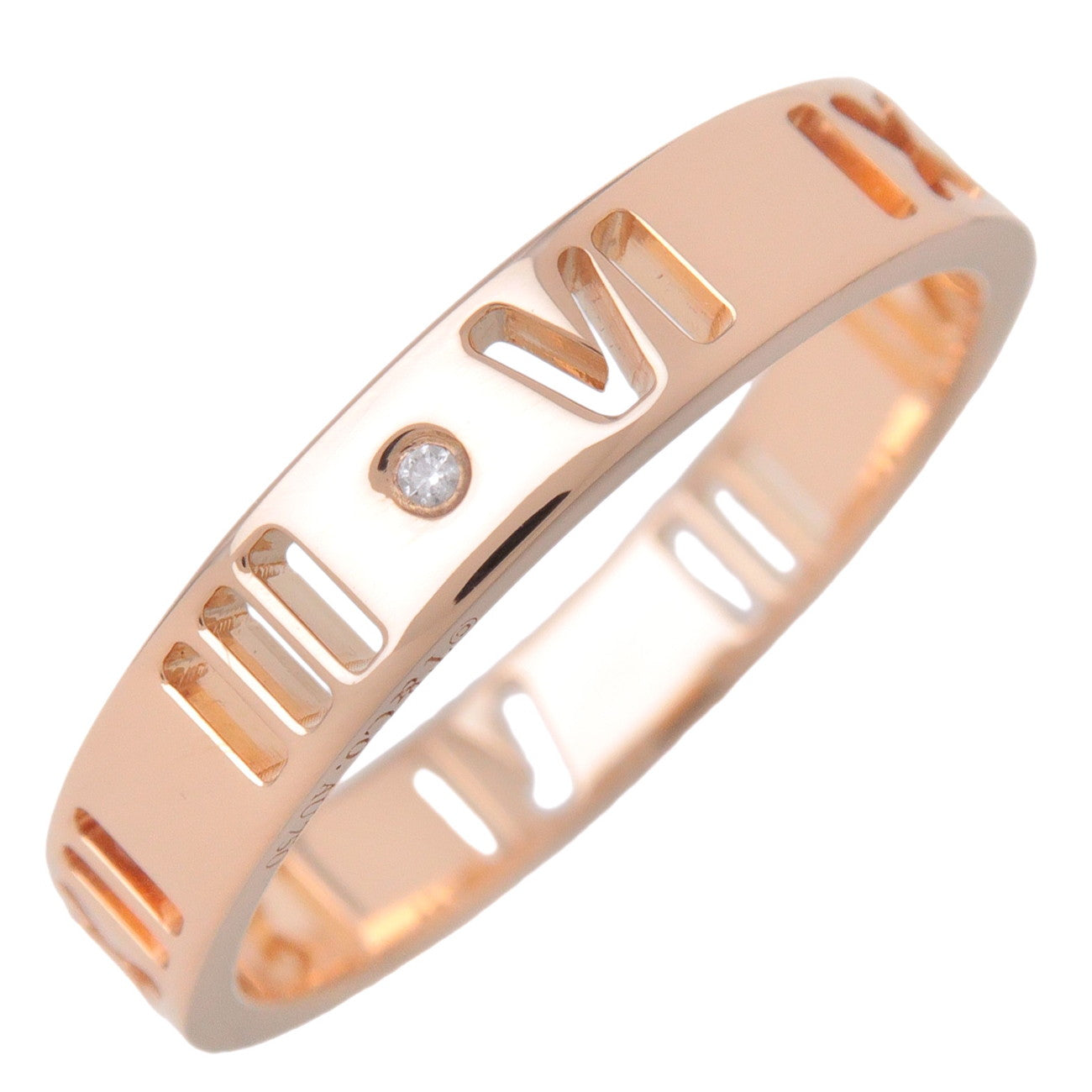 Tiffany & Co Pierced Atlas 4P Diamond Ring K18 Rose Gold US6 EU51.5