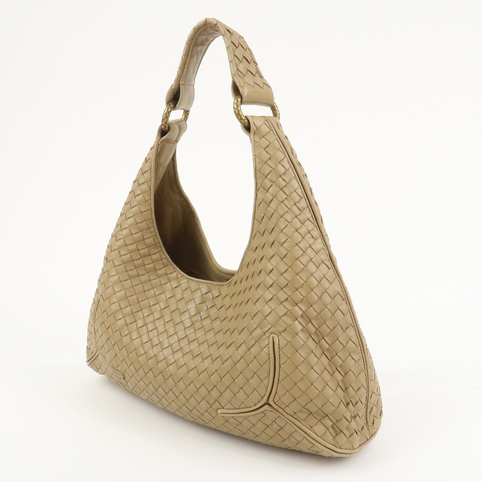 BOTTEGA VENETA Intrecciato Nappa Leather Shoulder Bag Light Brown