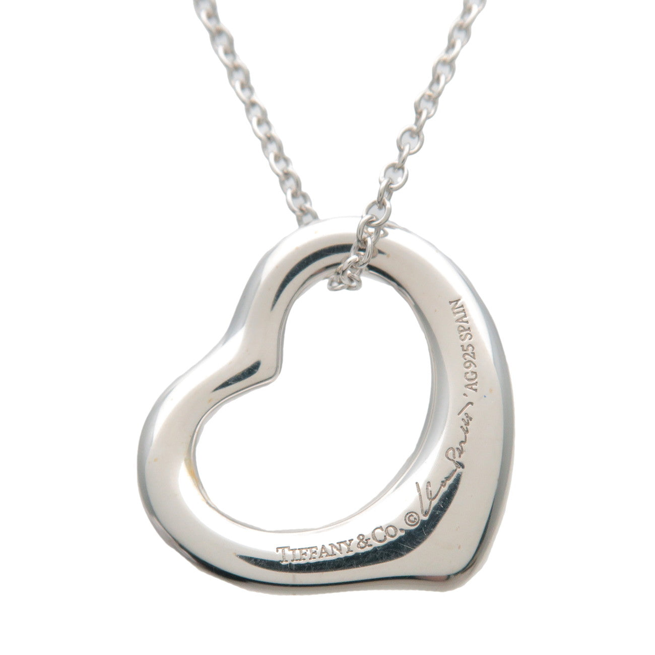 Tiffany & Co Open Heart Necklace 16mm SV925 Silver