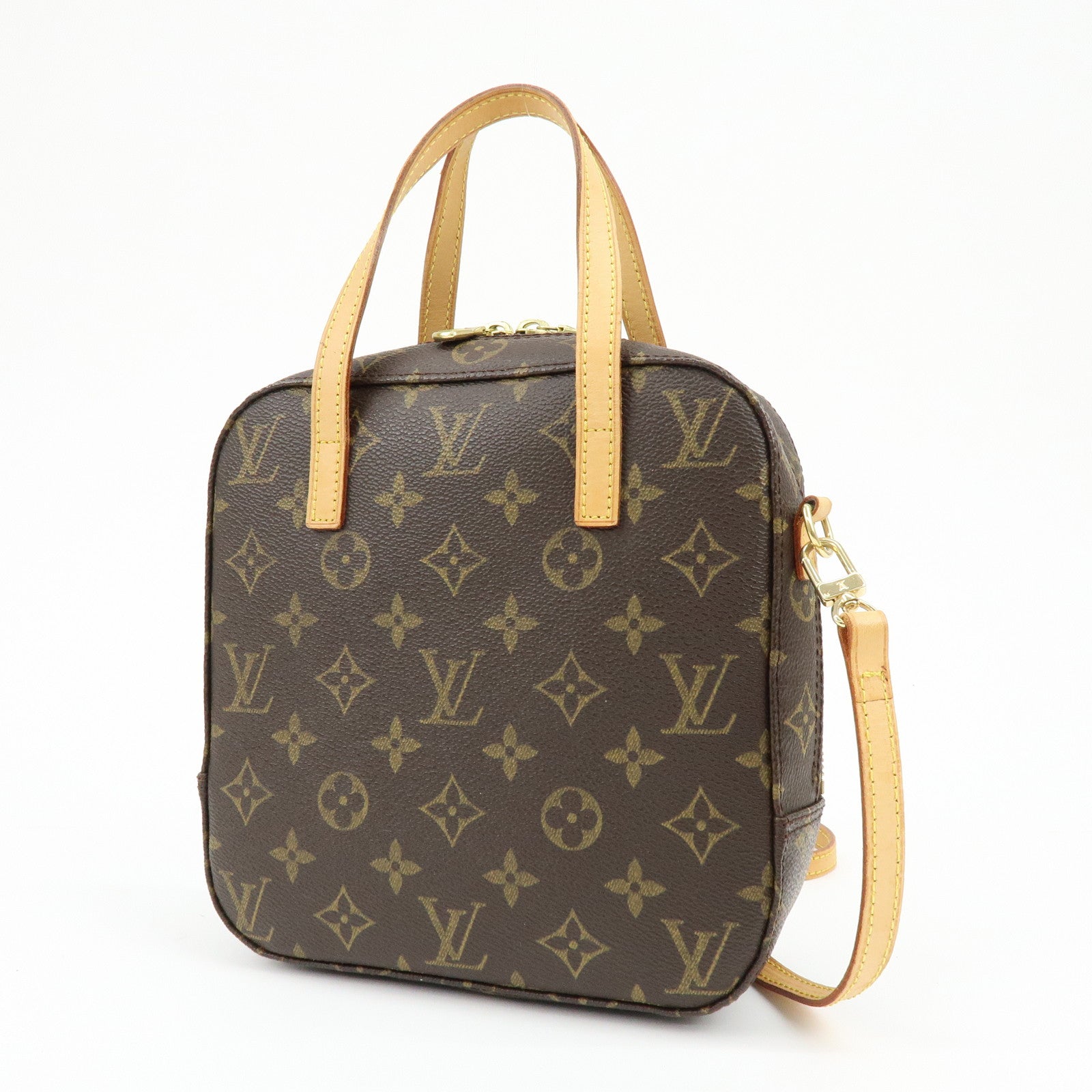 Louis Vuitton Monogram Spontini Hand Bag Brown M47500