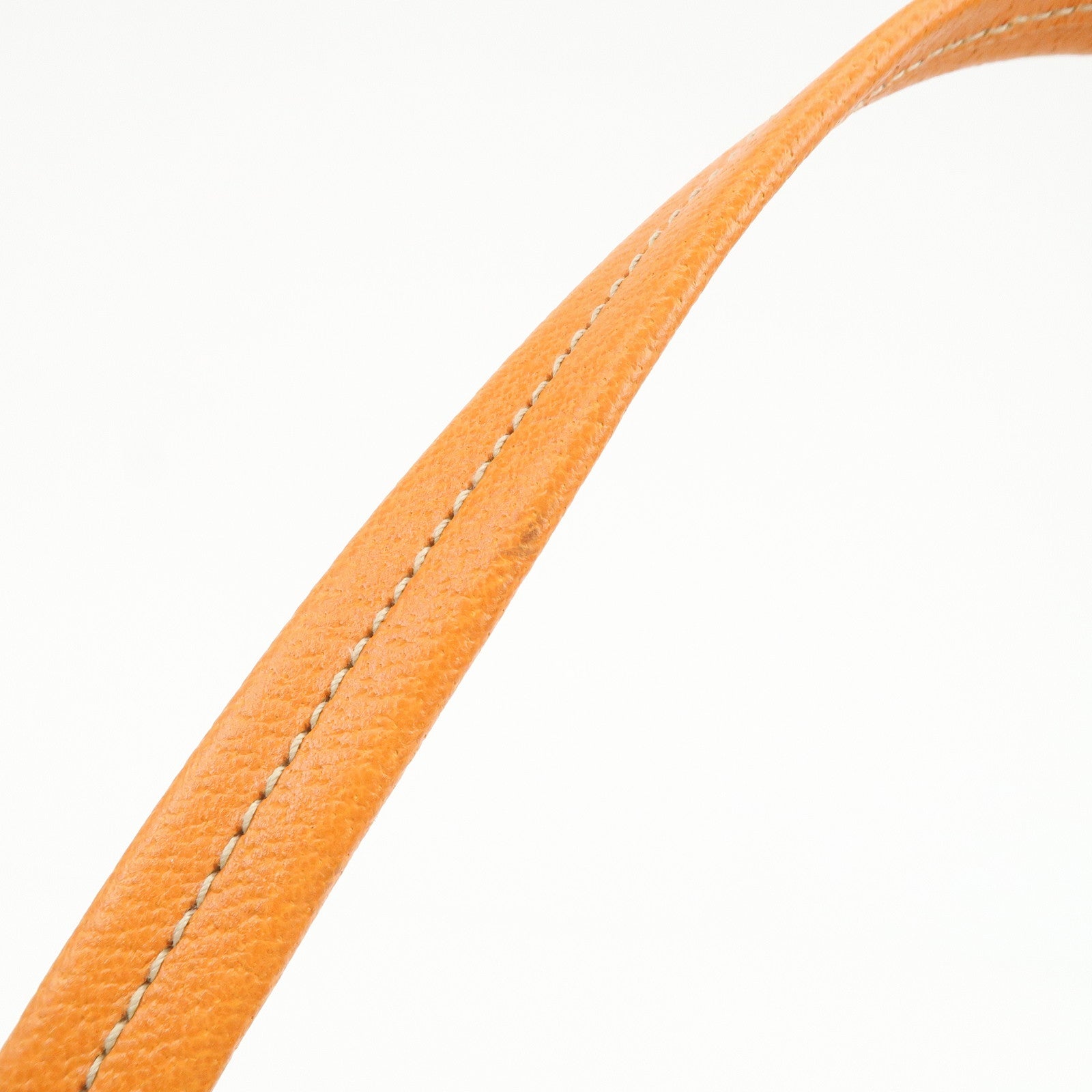 PRADA Triangle Logo Canvas Leather Tote Bag Natural Orange BR2920