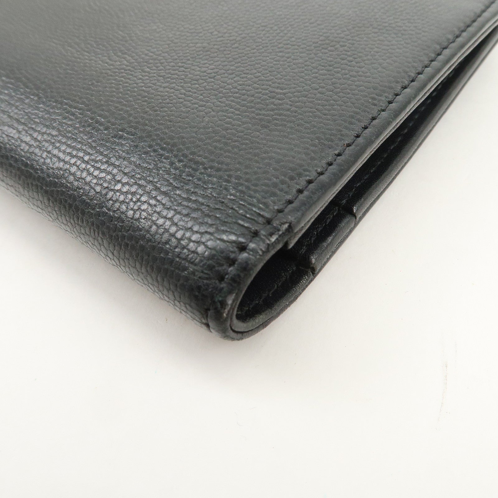CHANEL Seburga COCO Mark Caviarskin Bi-fold Long Wallet Black
