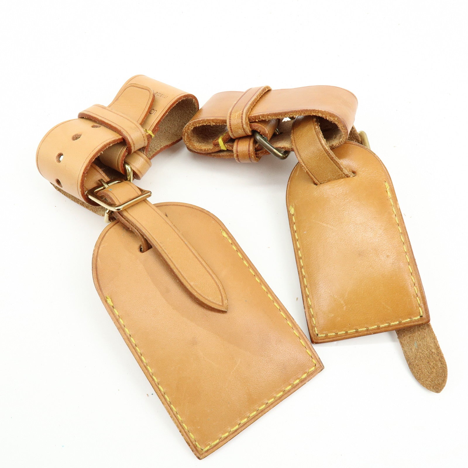 Louis Vuitton Set of 10 Leather Name Tag & Poignet Natural