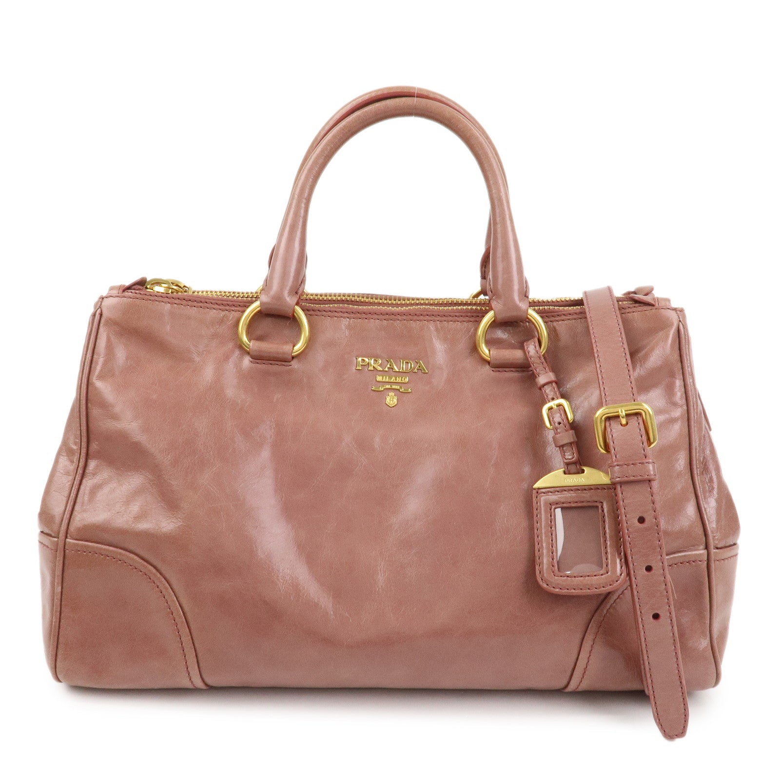 PRADA Leather 2Way Hand Bag Shoulder Bag Pink BN2324