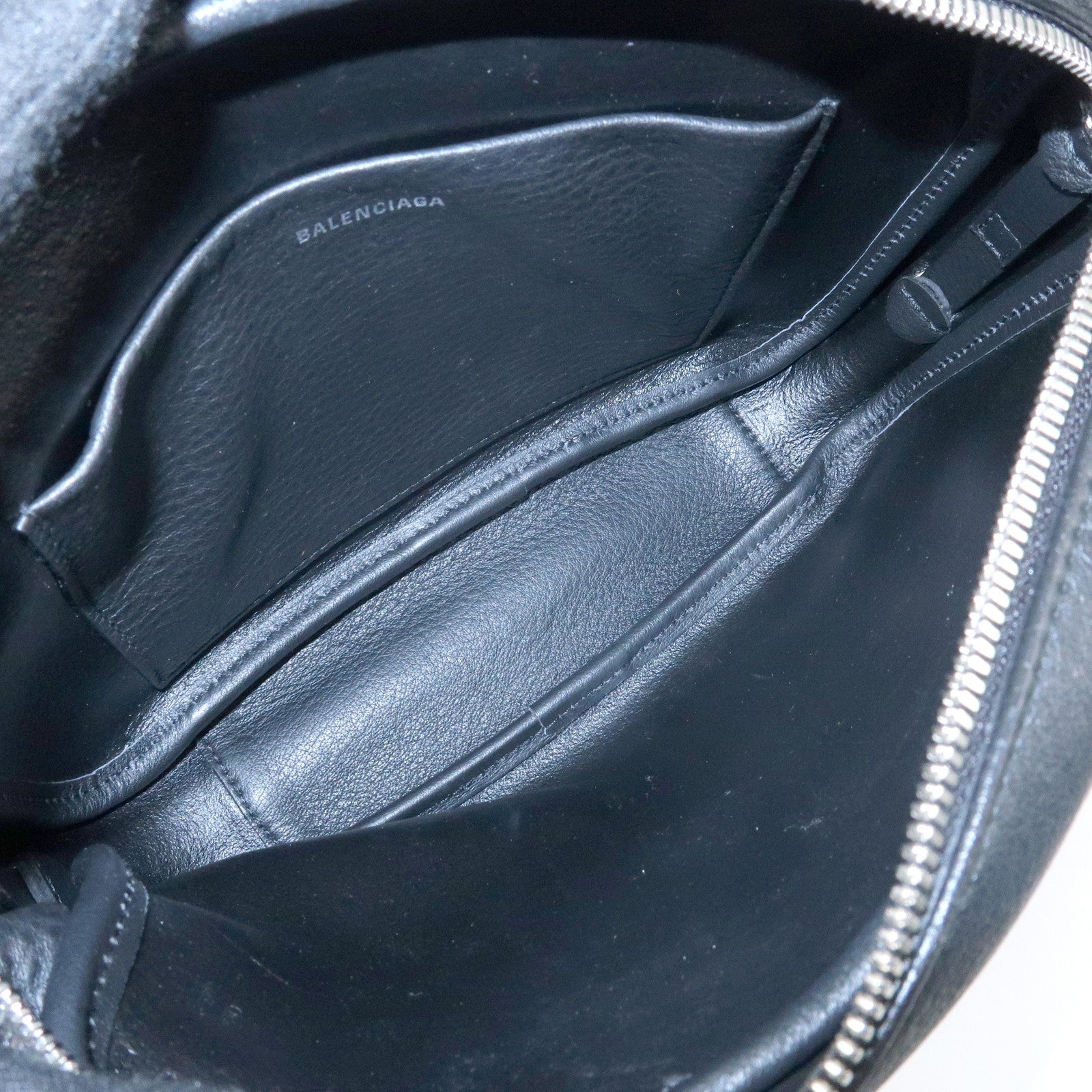 BALENCIAGA Everyday Camera Bag Leather Shoulder Bag S Black 489812