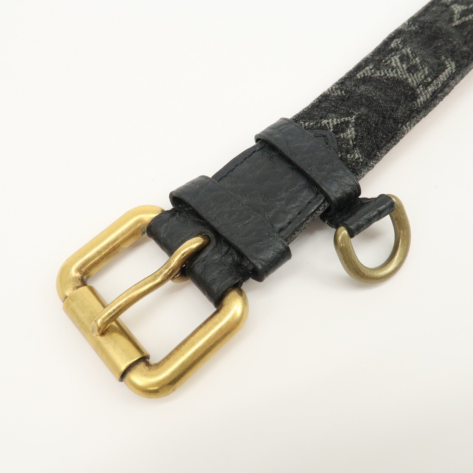 Louis Vuitton Monogram Denim Ceinture Belt 80/32 Noir Black M6972