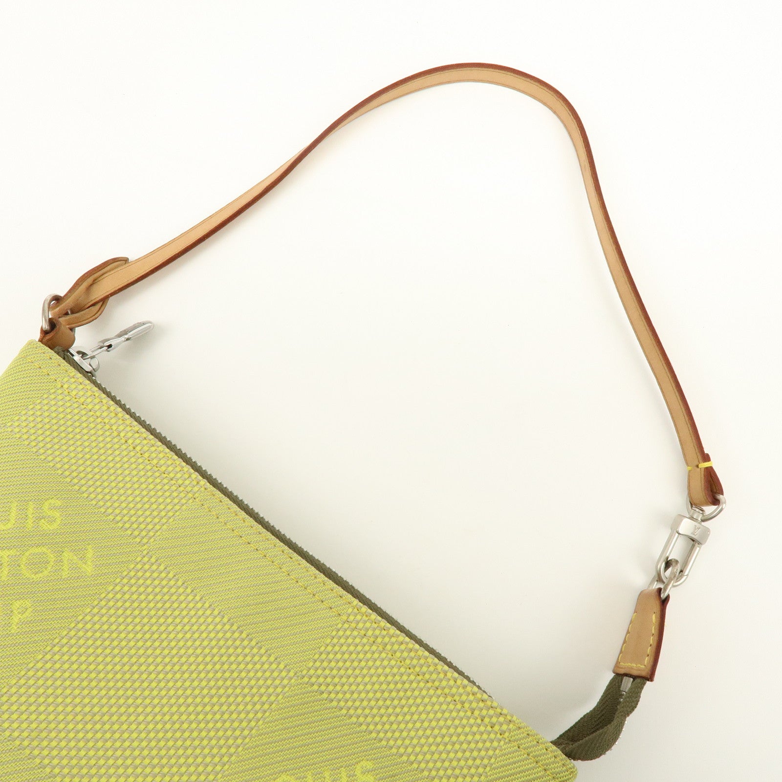 Louis Vuitton Damier Geant LV Cup Canvas Leather Pouch Yellow