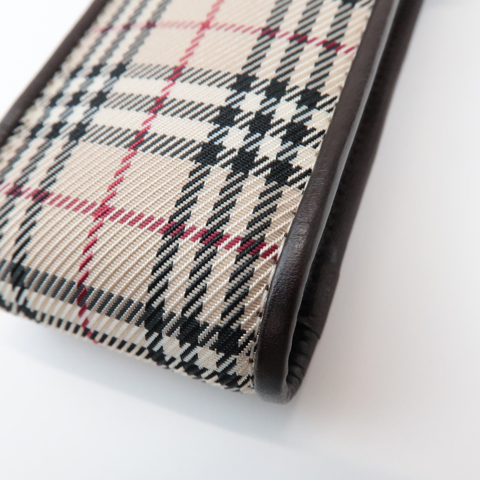 BURBERRY Nova Plaid Mini Pouch Beige Brown