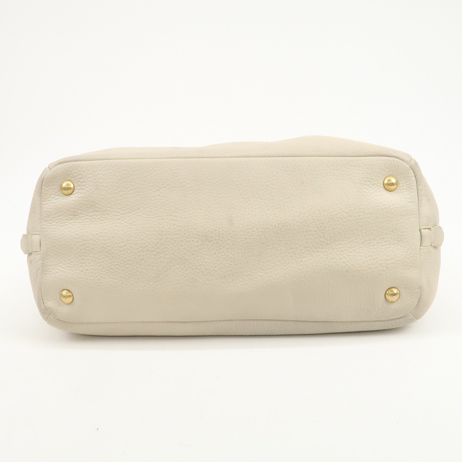 PRADA Logo 2Way Bag Hand Bag Shoulder Bag Ivory