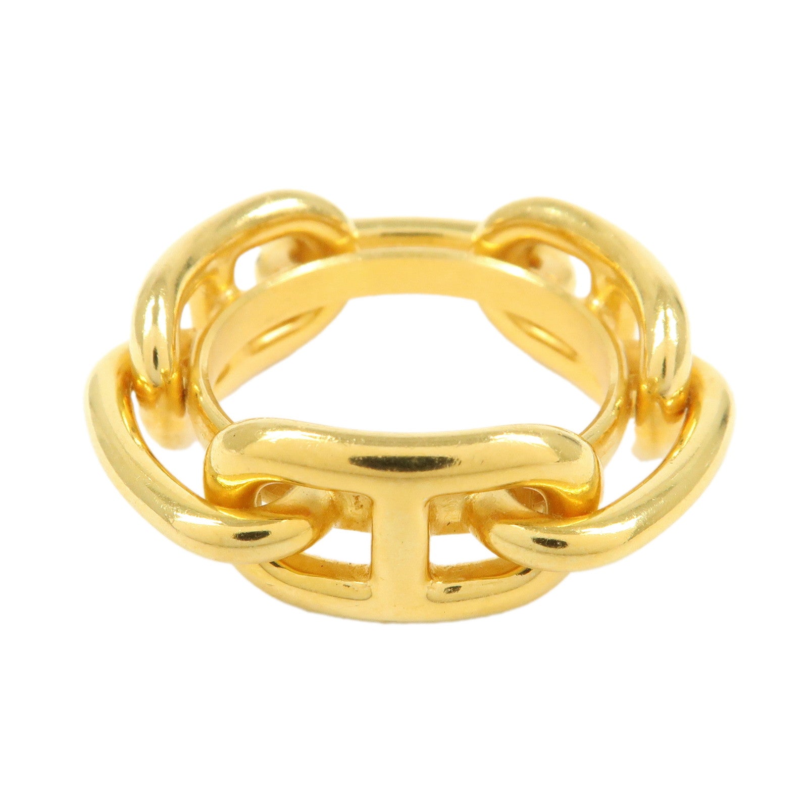 HERMES Chaine d’Ancre Metal Scarf Ring Gold