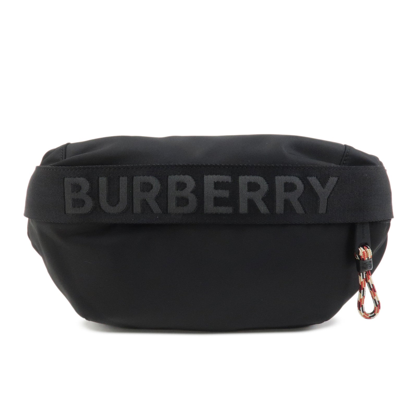 BURBERRY Nylon Leather Waist Bag Crossbody Bag Black