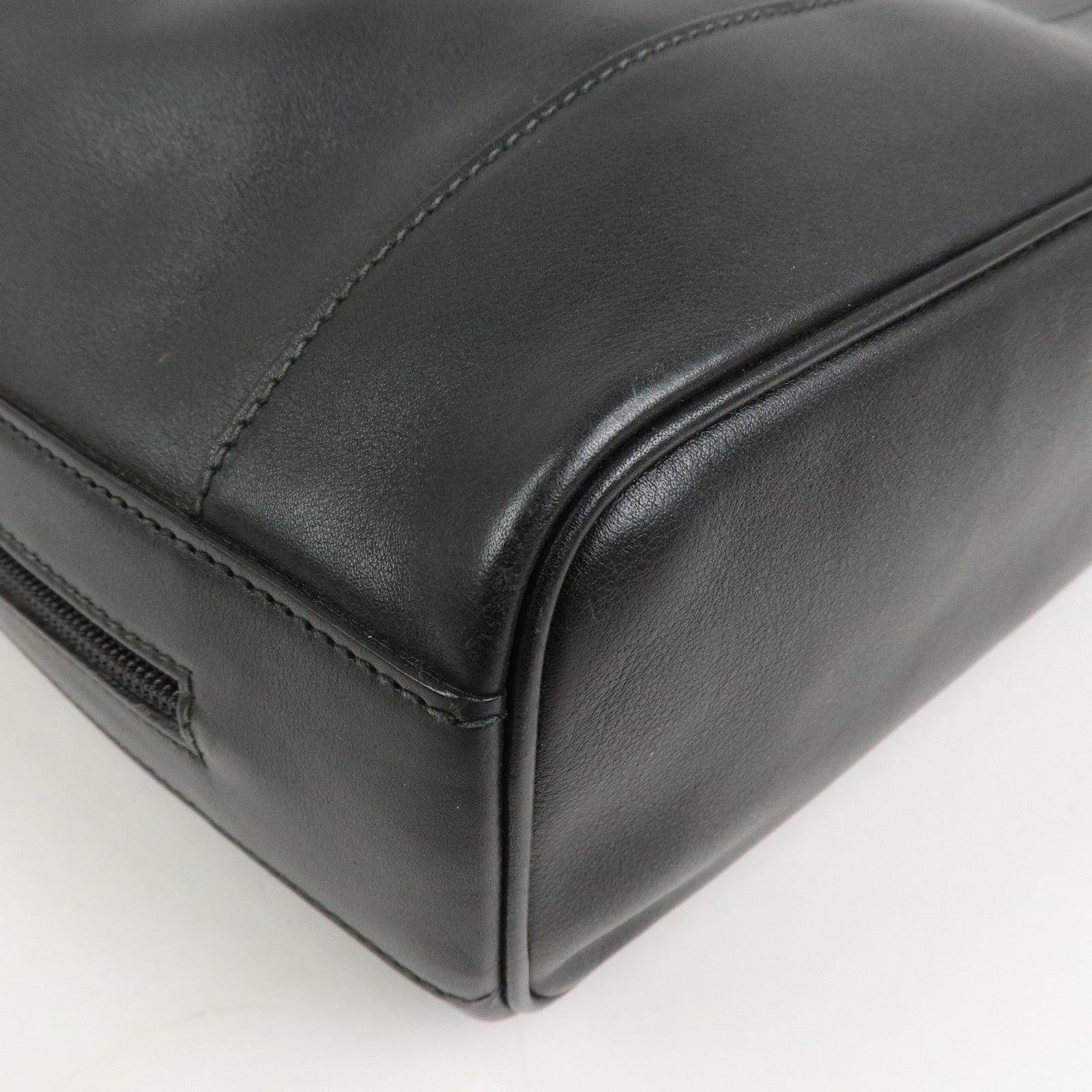 GUCCI Bamboo Leather Shoulder Bag Black 001.113.1643